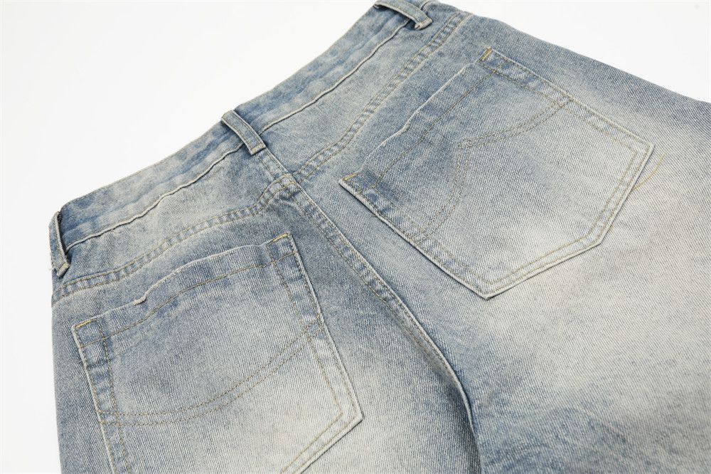Jean Punk retro washed men's distressed gradient jeans Size US 32 / EU 48 - 6 Thumbnail