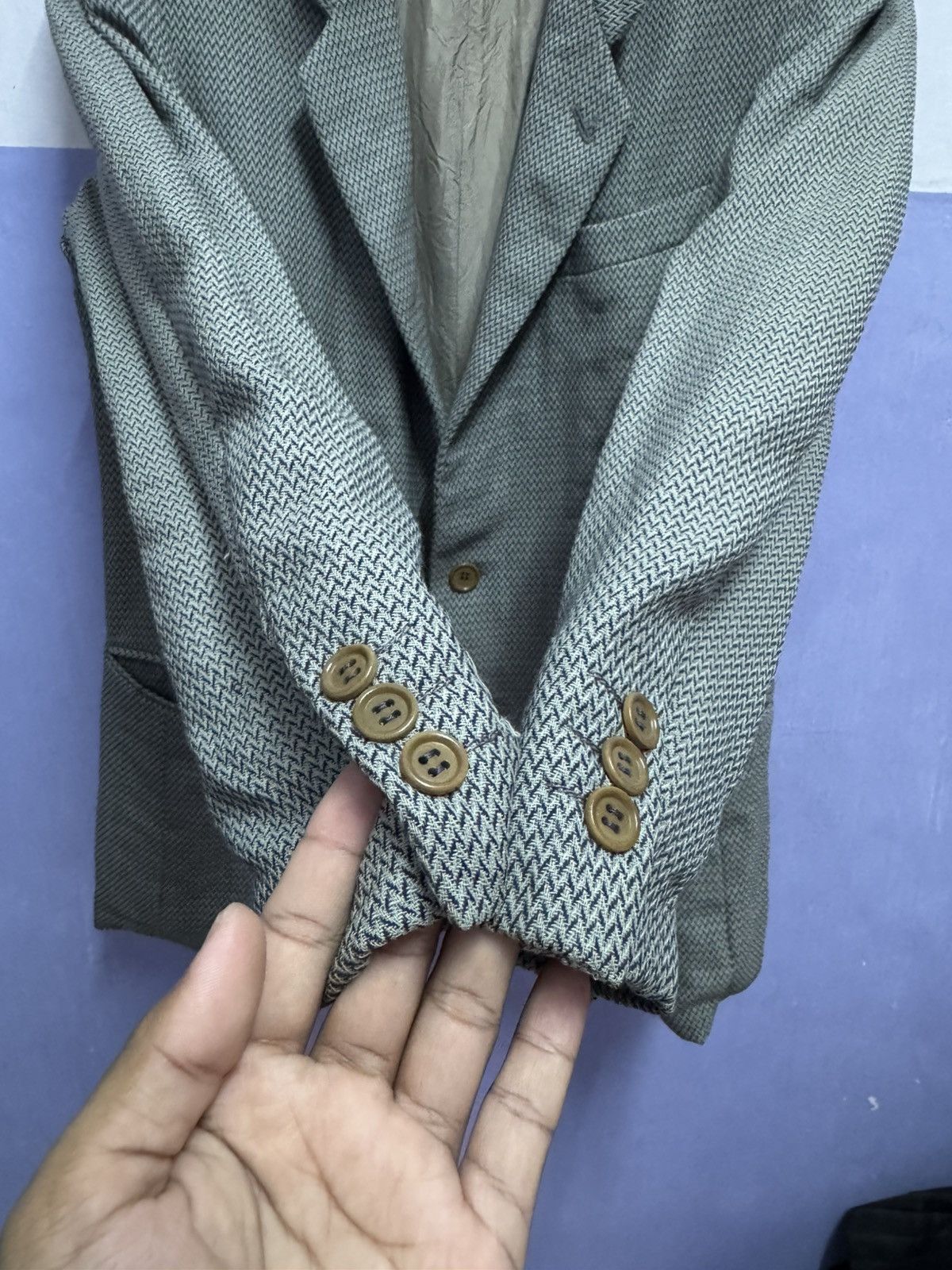 Giorgio Armani Vintage Giorgio Armani Waze Design Blazer Size US M / EU 48-50 / 2 - 7 Thumbnail