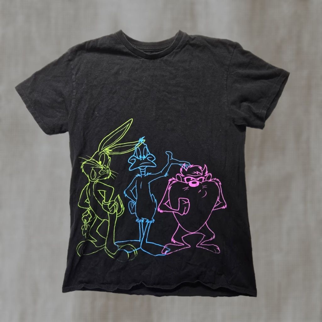 Vintage Looney Tunes Shirt Adult Medium Black Bugs Bunny Daffy Duck Taz Mens Size US M / EU 48-50 / 2 - 1 Thumbnail