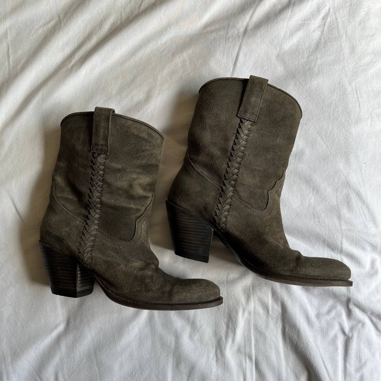 Sendra Sendra gray suede vintage above ankle cossacks biker boots Size US 9 / IT 39 - 3 Thumbnail