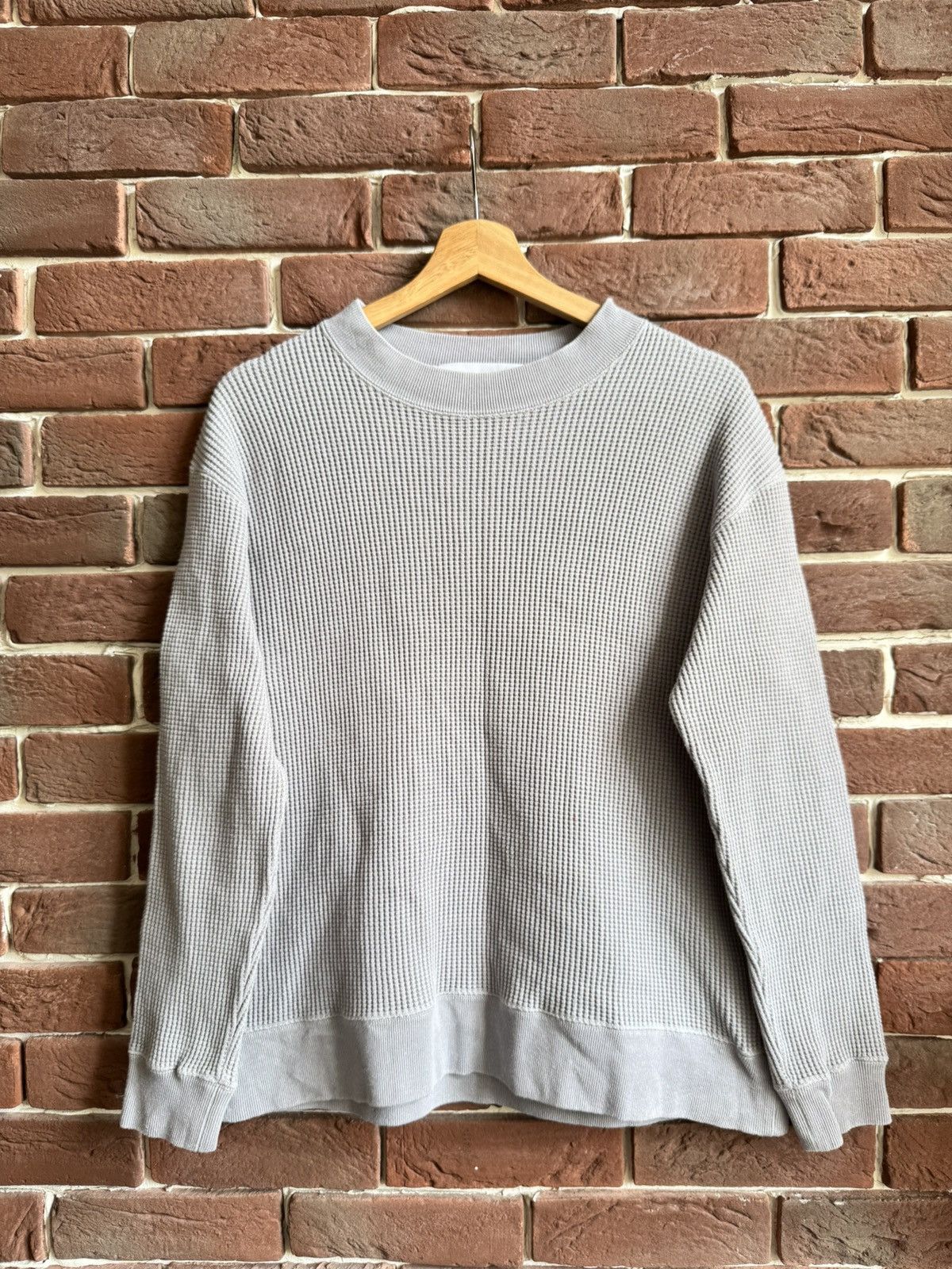 Japanese Brand Ships Thyard Japanese Designer Gray Waffle Crewneck Sweatshi Size US M / EU 48-50 / 2 - 1 Thumbnail