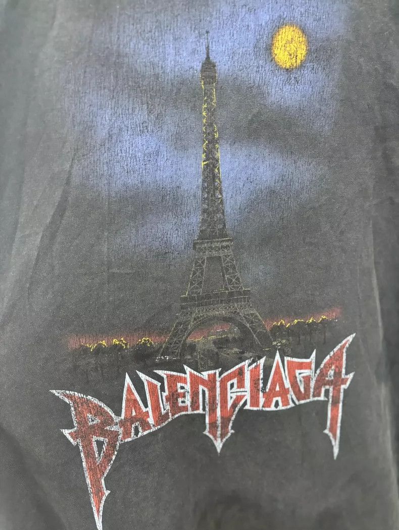 Balenciaga Balenciaga FW24 Logo Printed Old Crew Neck Short Sleeve 250 Size US XL / EU 56 / 4 - 3 Thumbnail