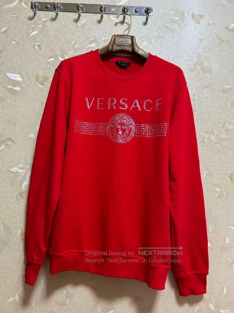 Versace Versace Red diamond-encrusted sweatshirt Size US XL / EU 56 / 4 - 1 Thumbnail