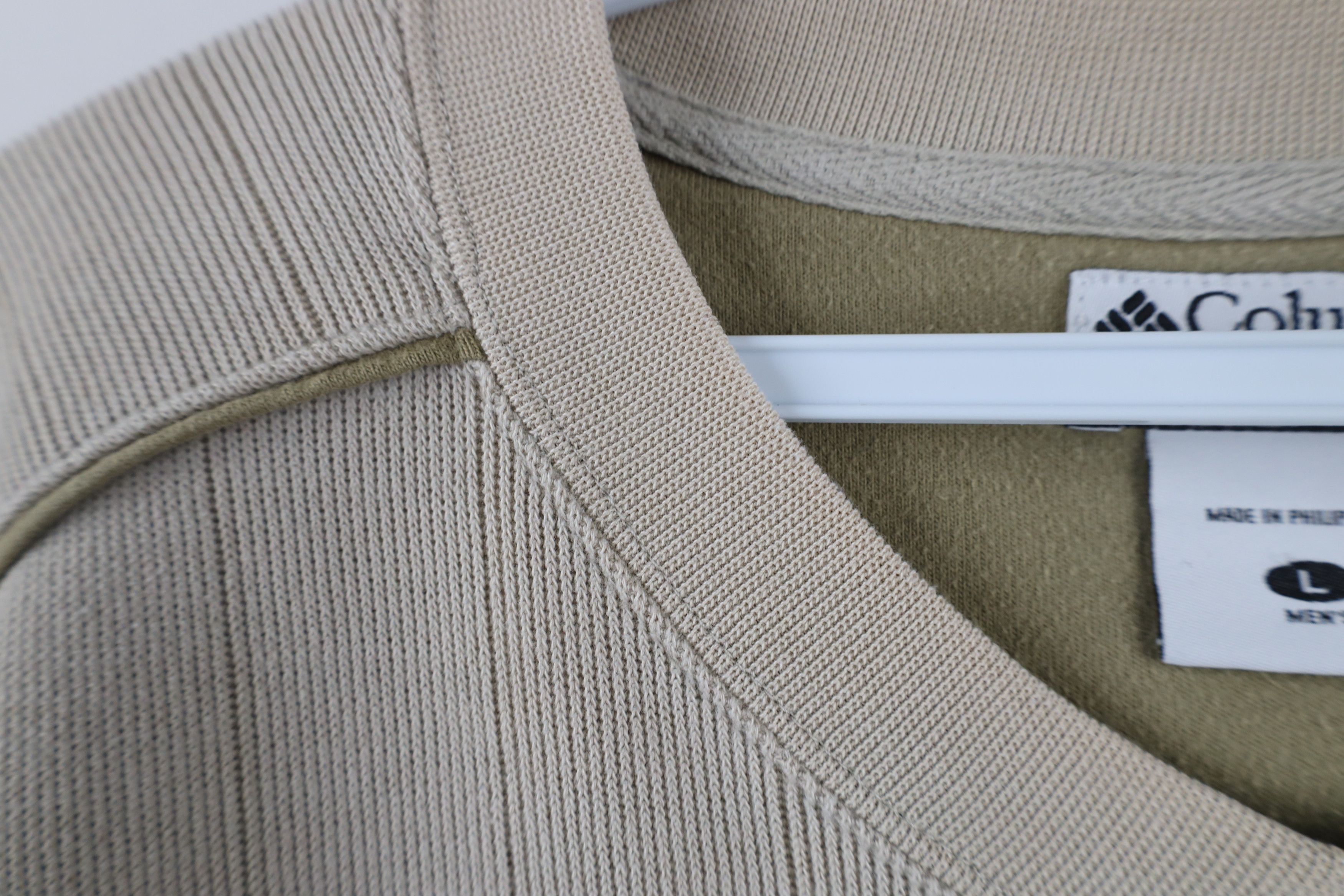 Columbia × Vintage Vintage 90s Columbia Spell Out Ribbed Knit Sweater Beige Size US L / EU 52-54 / 3 - 7 Thumbnail