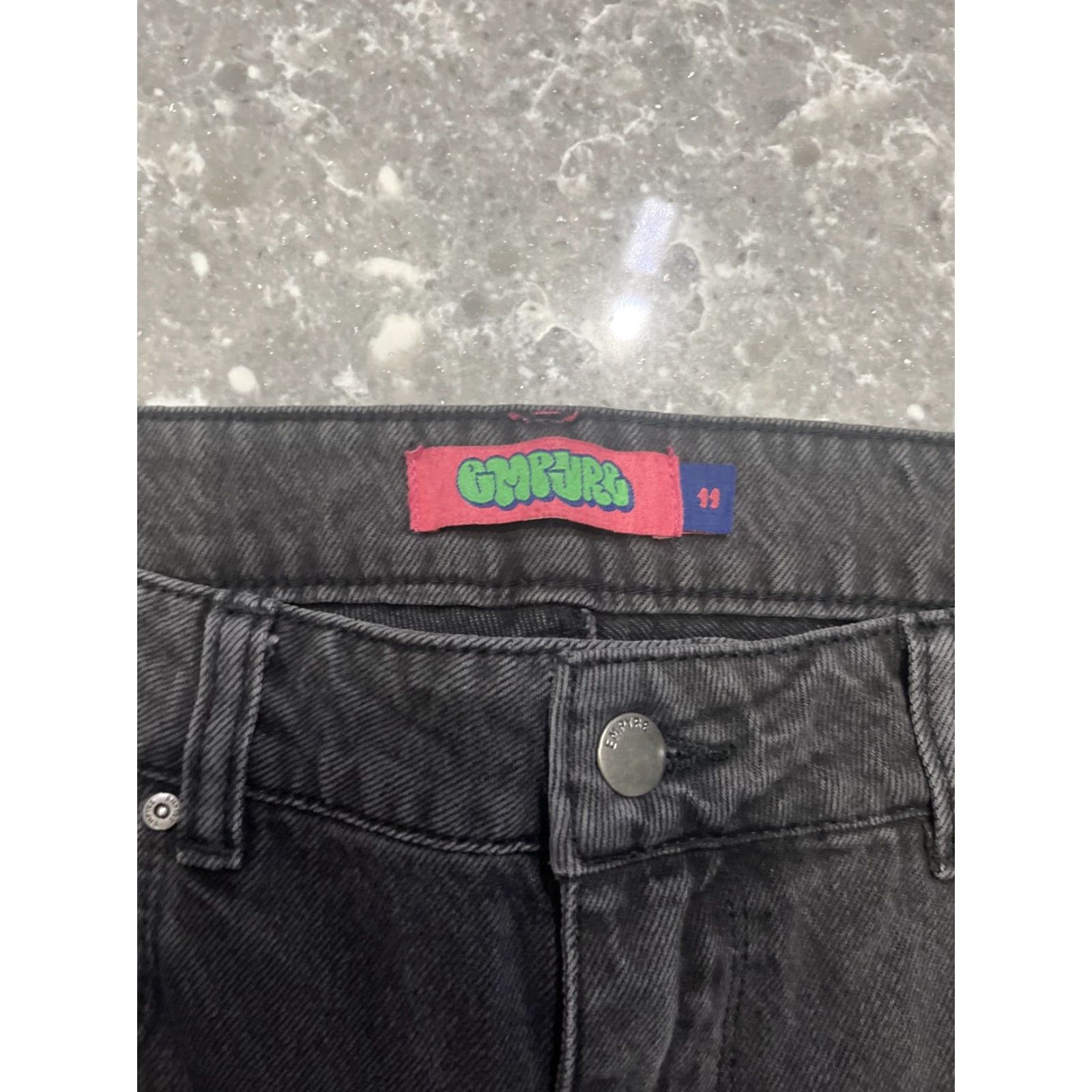 Empyre Empyre Jeans Womens 11 Black Tori Denim High Rise Baggy Skater 34 in Inseam 32 5-Pocket Zipper Button Logo Vintage Womens Jeans Size 32" / US 10 / IT 46 - 4 Thumbnail