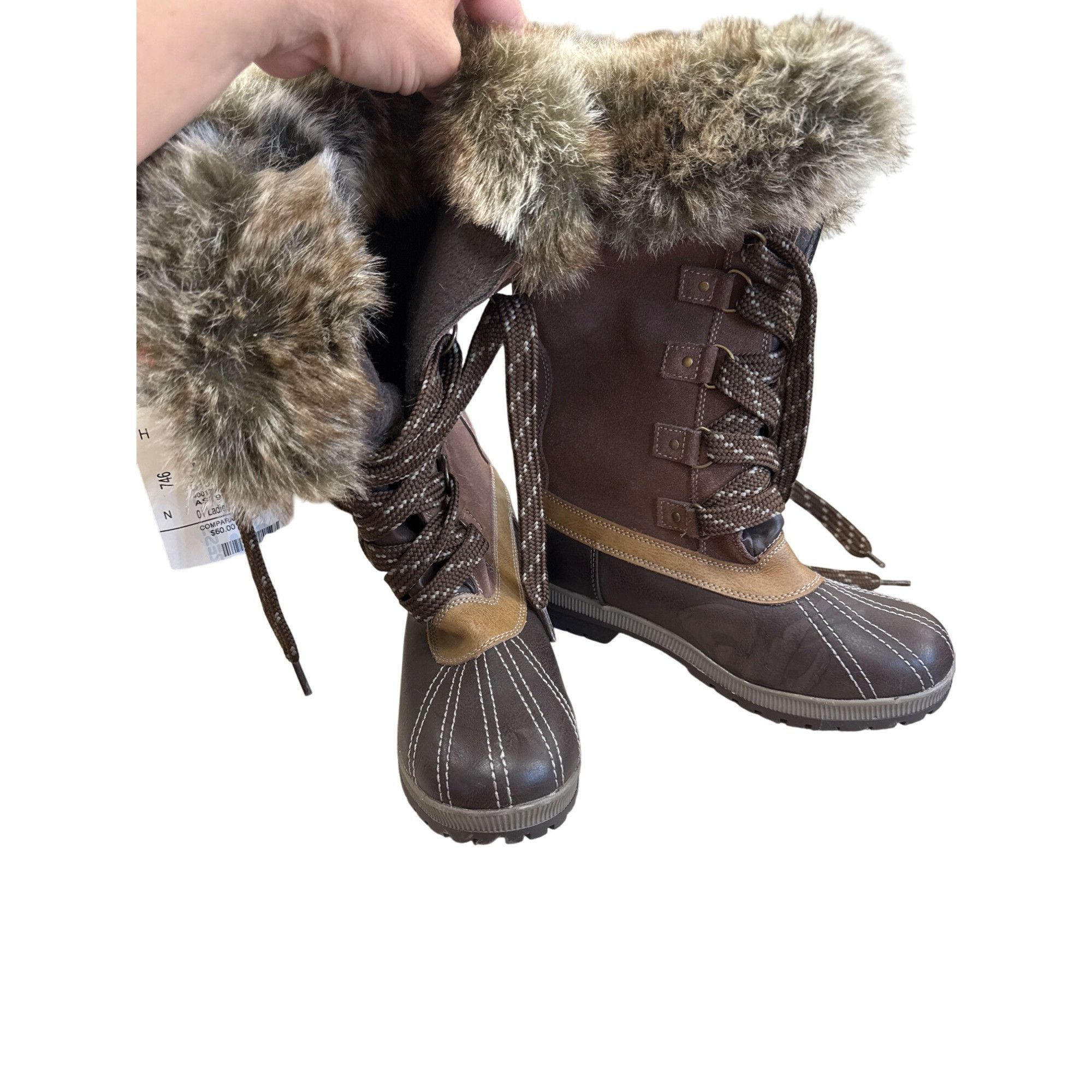 London Fog London Fog Womens brown Waterproof Leather Upper Winter Boot Size US 9 / IT 39 - 1 Thumbnail