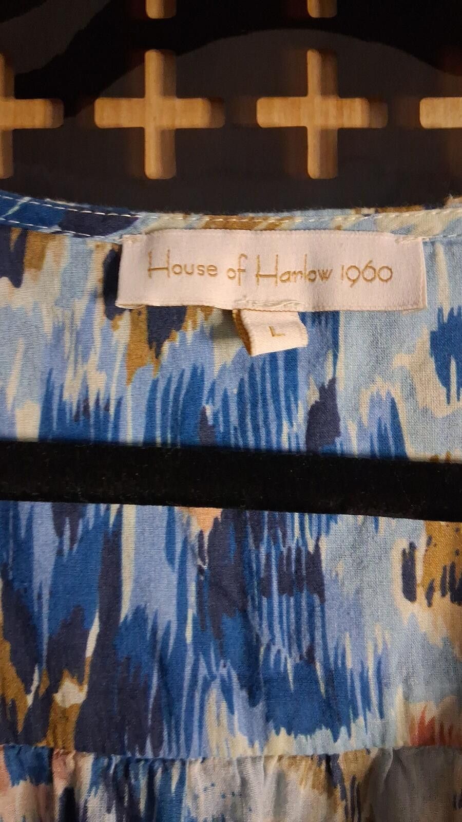 Other House of Harlow 1960 Blue Floral Flutter Sleeve Blouse Large Size ONE SIZE - 2 Thumbnail