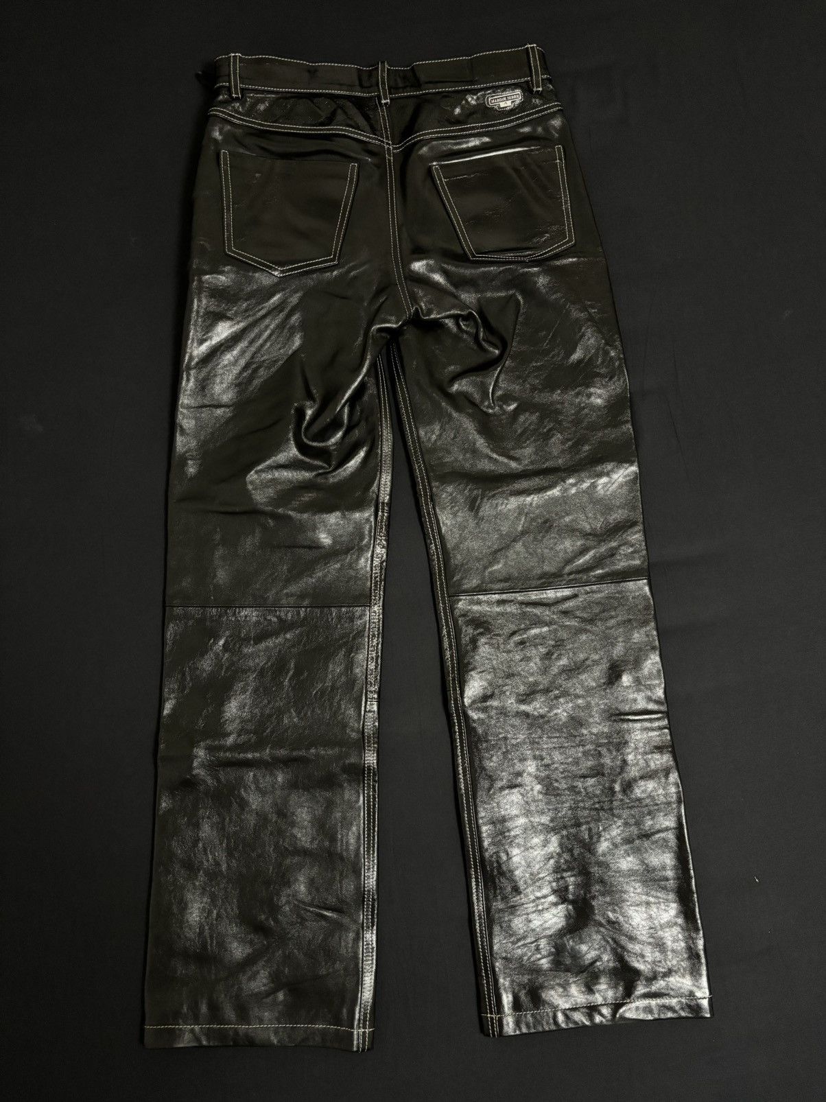 Marine Serre MARINE SERRE Black Embossed Leather Pants Size US 32 / EU 48 - 2 Thumbnail