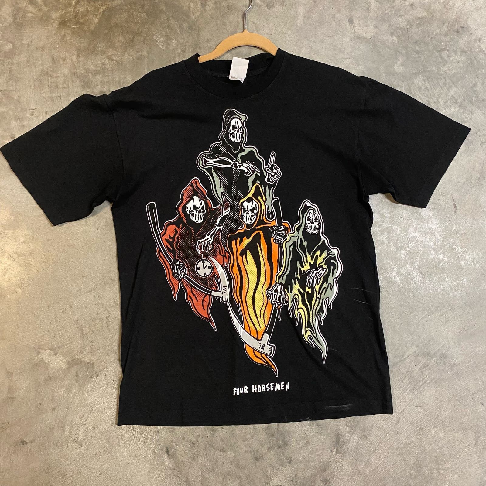 image of Warren Lotas Four Horsemen T-Shirt in Black, Men's (Size Medium)