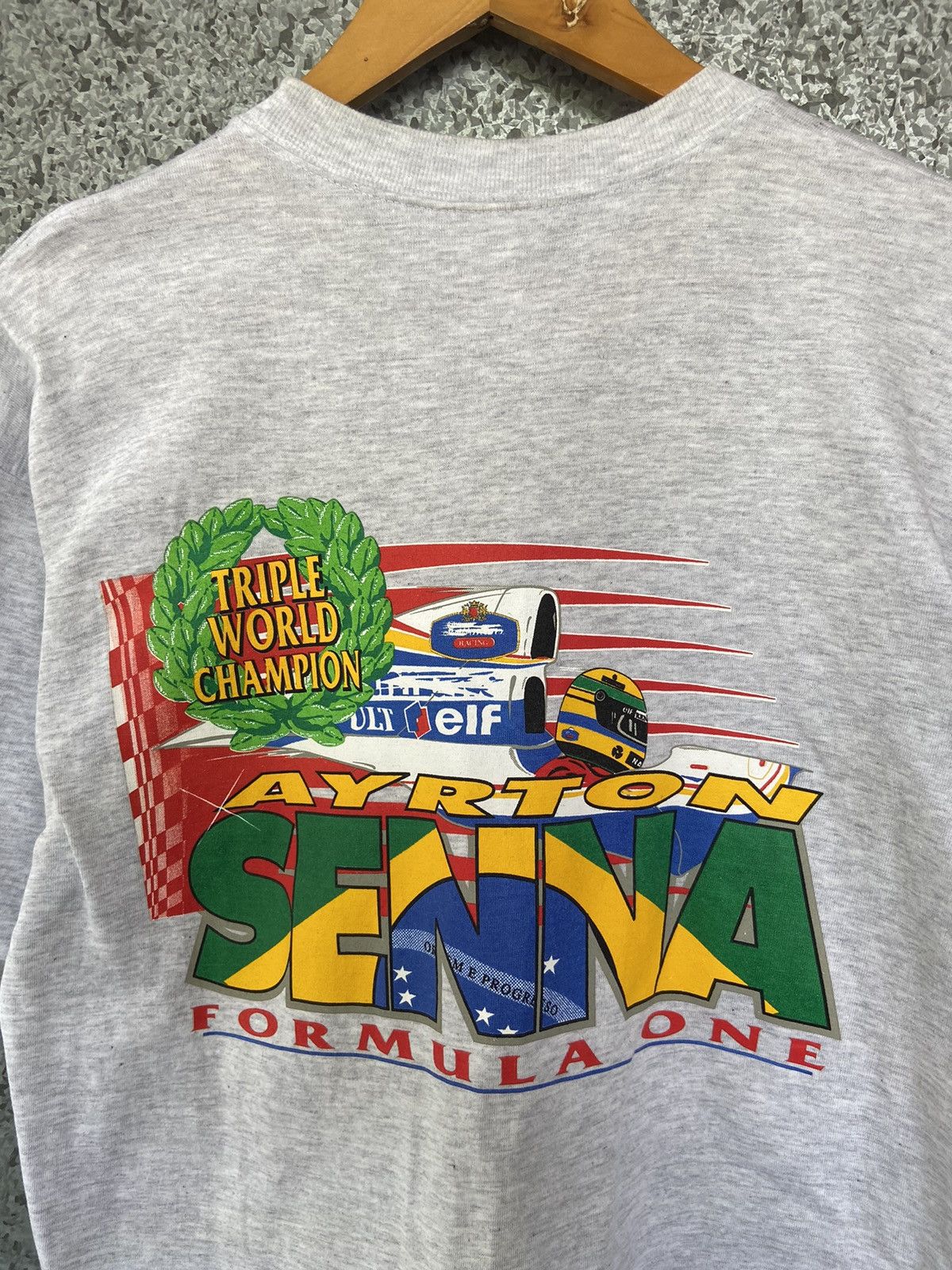 Vintage 🔥 Vintage 90s Vtg F1 Racing Brazil formula one aryton senna Size US M / EU 48-50 / 2 - 1 Thumbnail