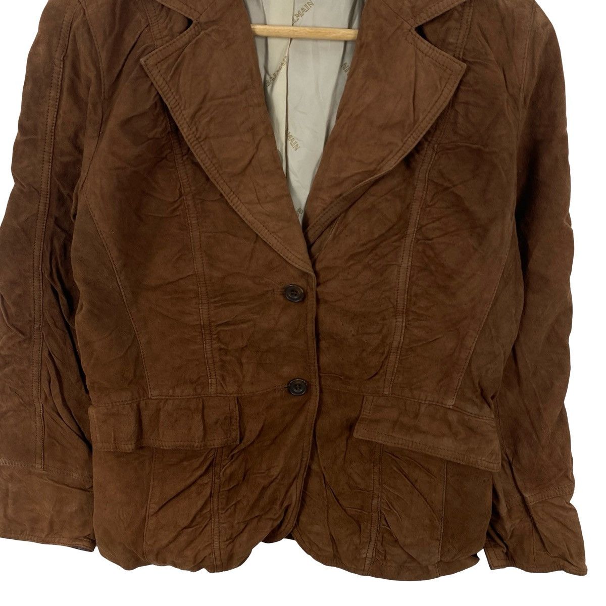 Balmain BALMAIN PARIS Genuine Leather Blazer Jacket Luxury Designer Size S / US 4 / IT 40 - 6 Thumbnail