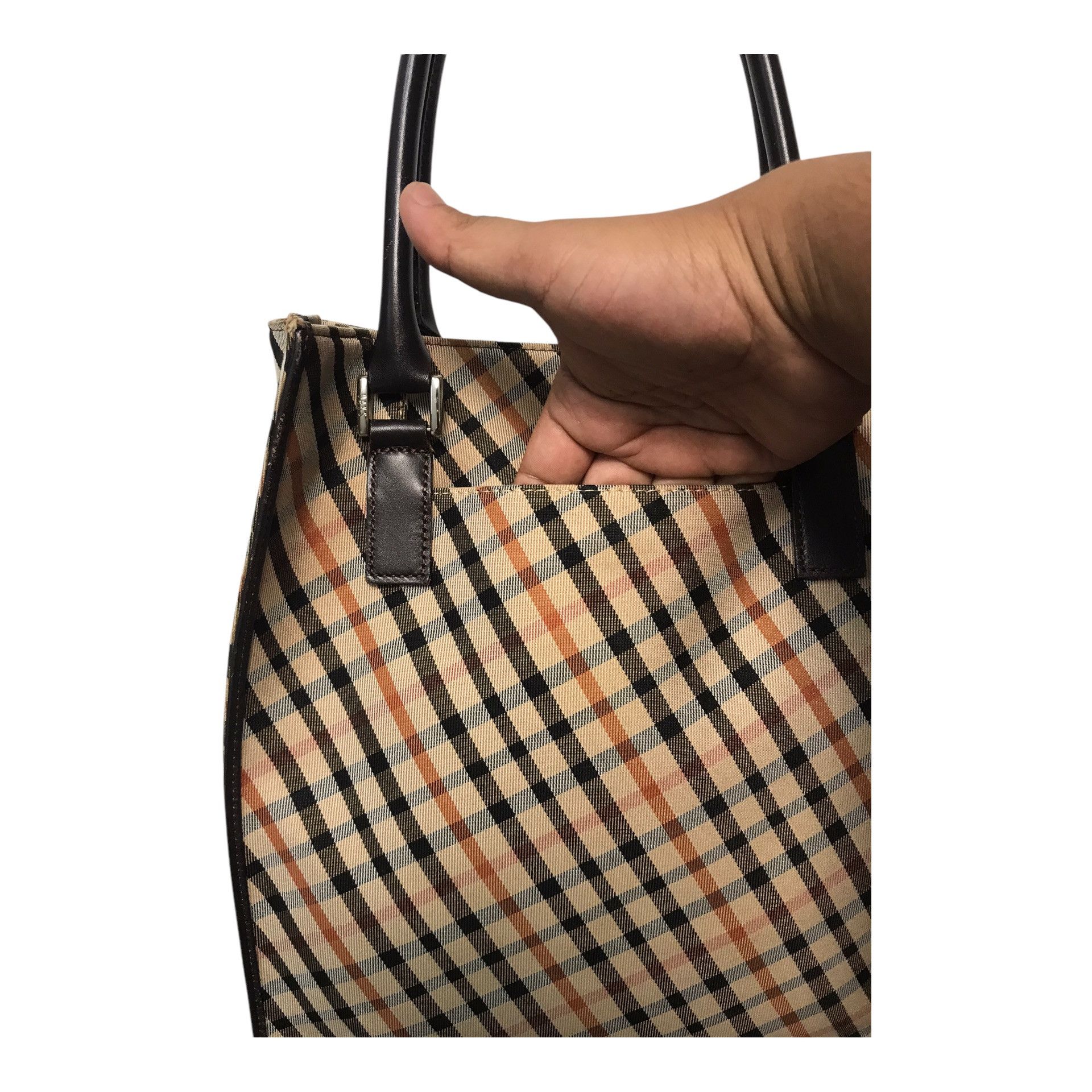 DAKS × Japanese Brand Vintage Dark Half Leather Tote Bag Size ONE SIZE - 5 Thumbnail