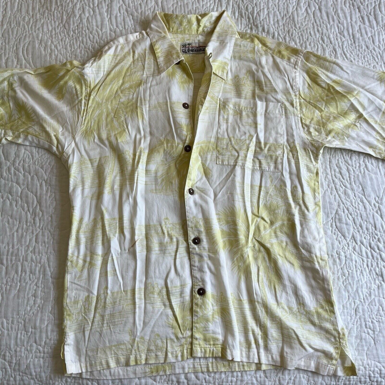 Patagonia Pataloha Mens Hawaiian Shirt Button Short Sleeve P