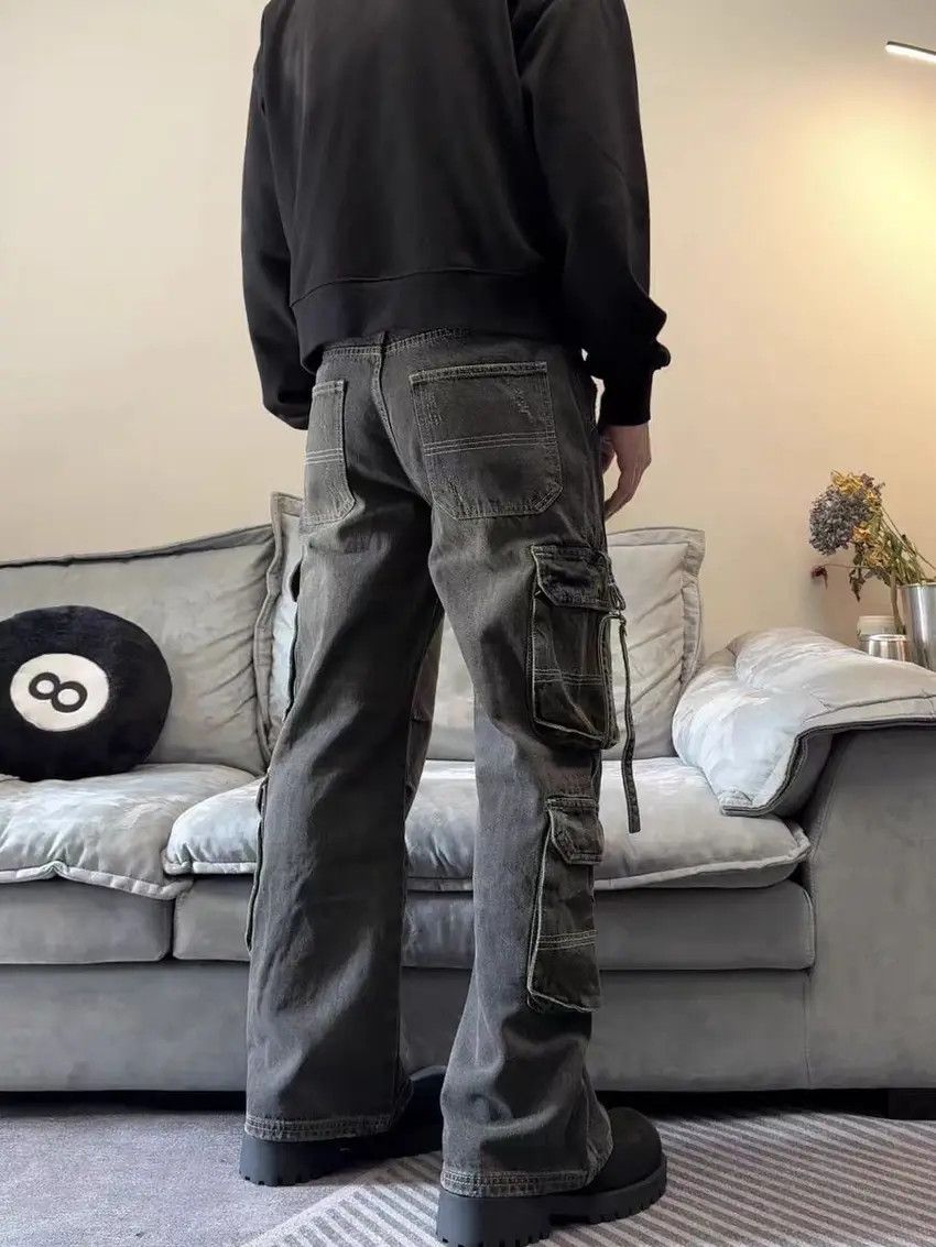 Designer × Japanese Brand baggy hip hop wide leg washed jeans Size US 30 / EU 46 - 5 Thumbnail