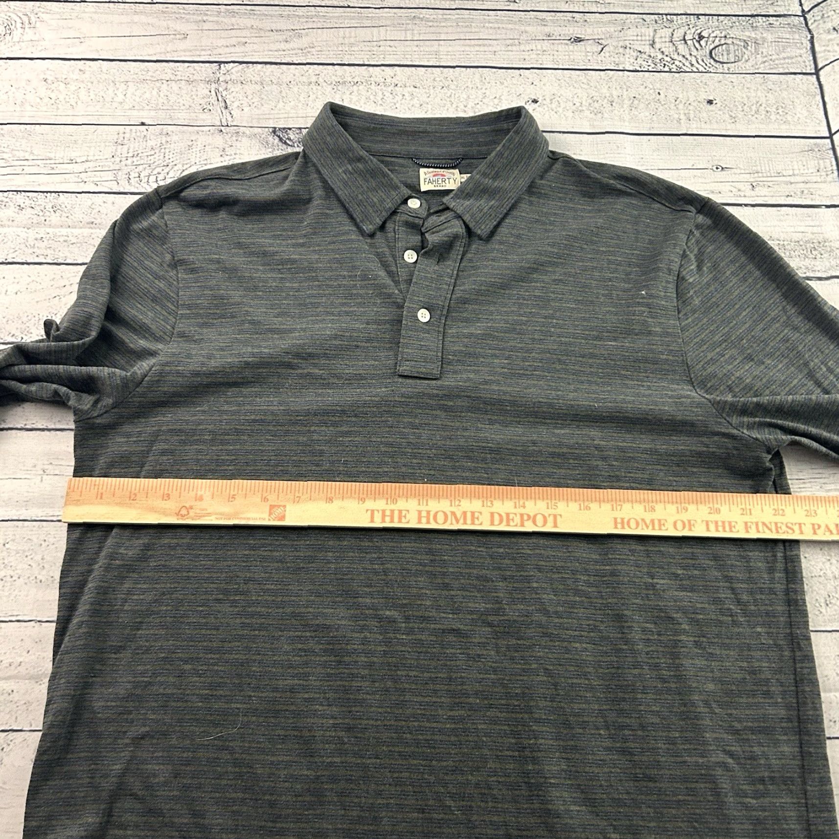 Faherty Faherty Shirt Button-Up Long Sleeve Men's XL Gray Striped Casual Vintage No Size US XL / EU 56 / 4 - 5 Thumbnail