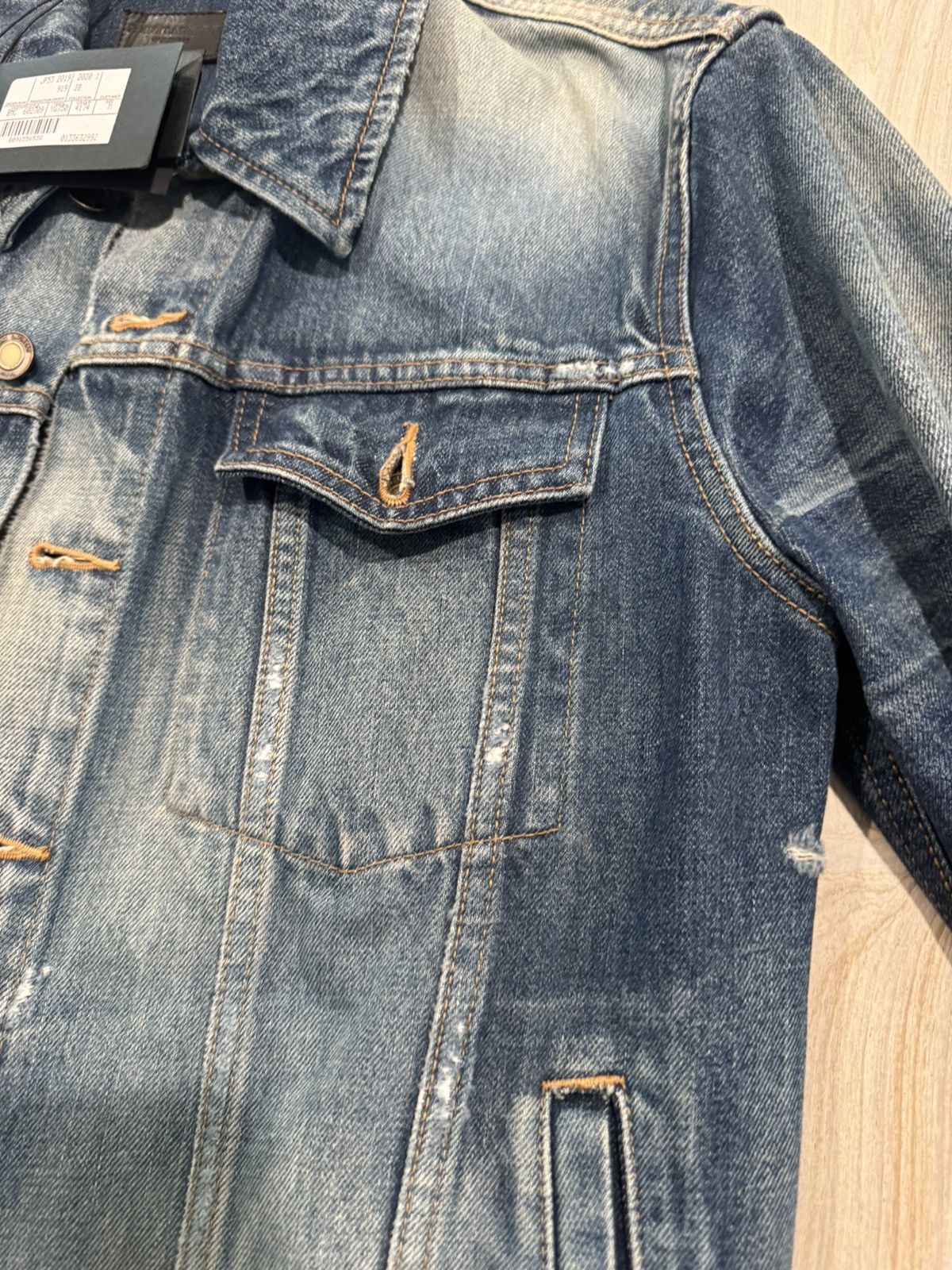 Saint Laurent Paris NWT Saint Laurent Destroyed Denim Jacket Size US M / EU 48-50 / 2 - 3 Thumbnail