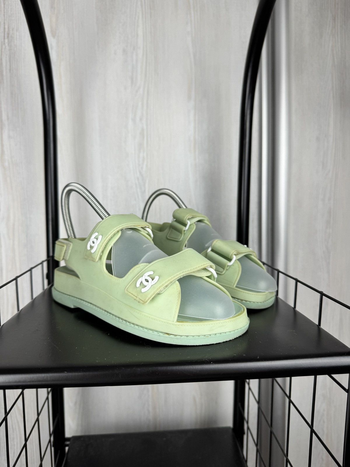 Chanel Chanel "Dad" Sandals Green Premium Size US 7 / IT 37 - 1 Thumbnail