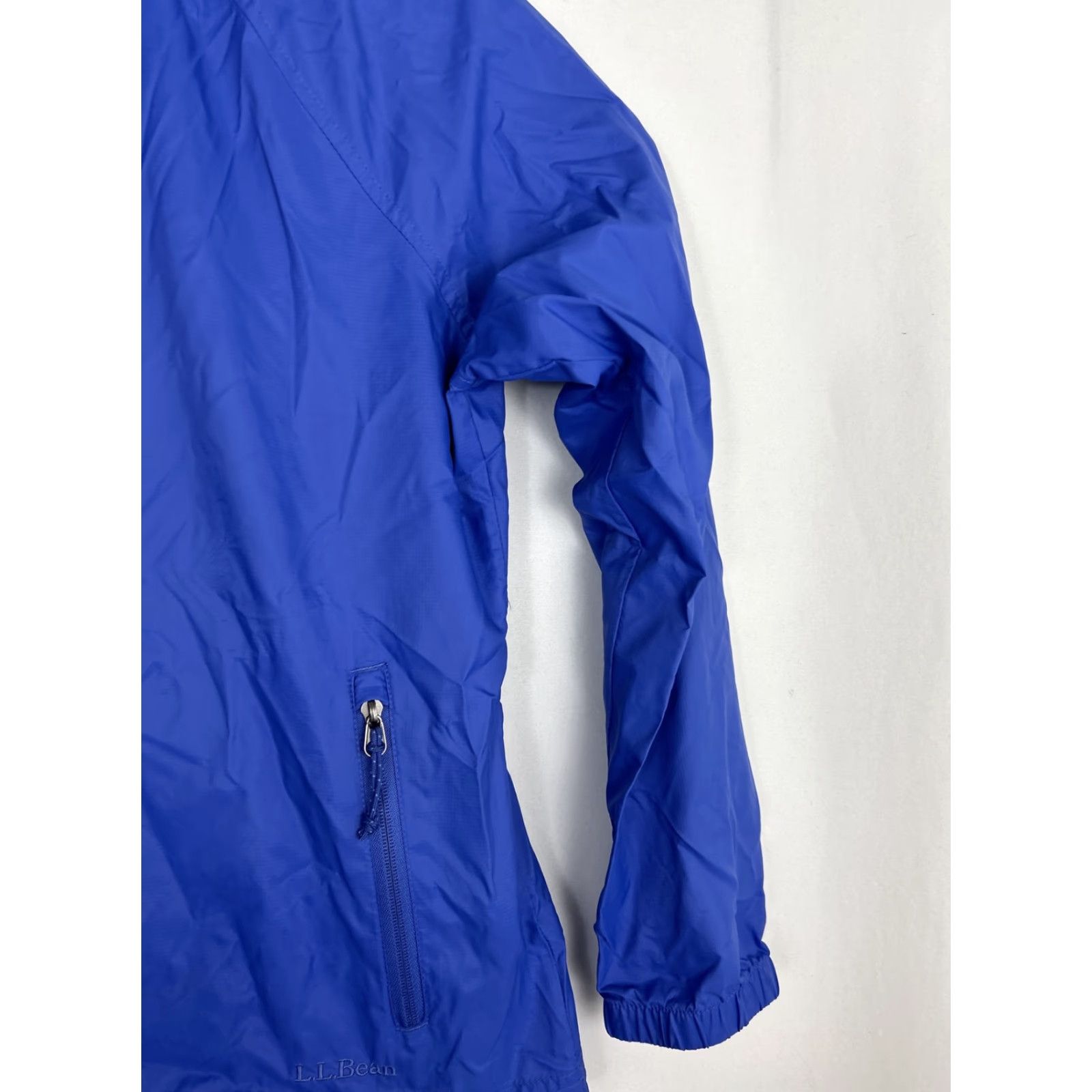 Vintage LL Bean Windbreaker Womens Medium Blue Lightweight Full Zip Nylon Zipaway Hood Size M / US 6-8 / IT 42-44 - 4 Thumbnail