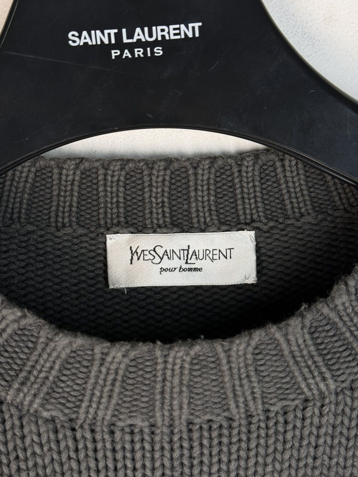 Yves Saint Laurent Heavy YSL Sweater Knit Dark Grey Thick Size US M / EU 48-50 / 2 - 5 Thumbnail