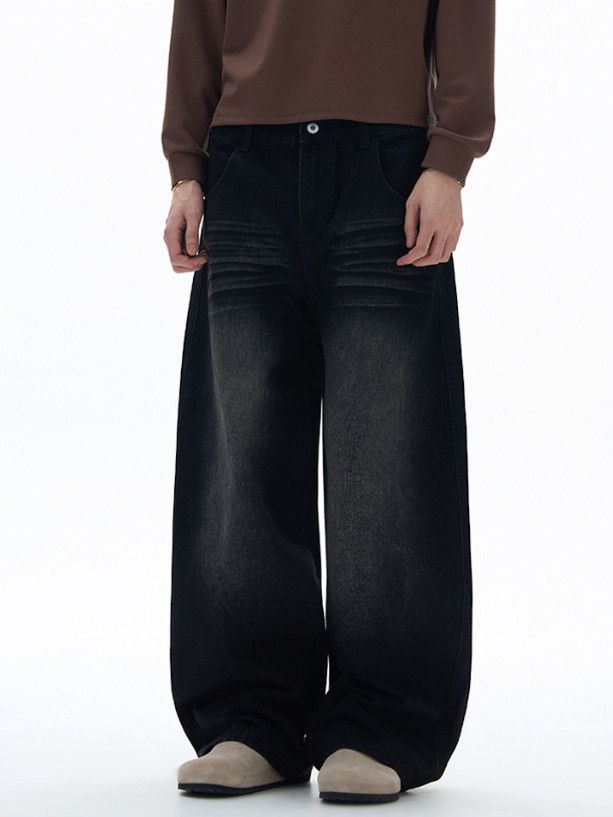 Japanese Brand Men's American street distressed curved wide-leg jeans Size US 32 / EU 48 - 2 Thumbnail