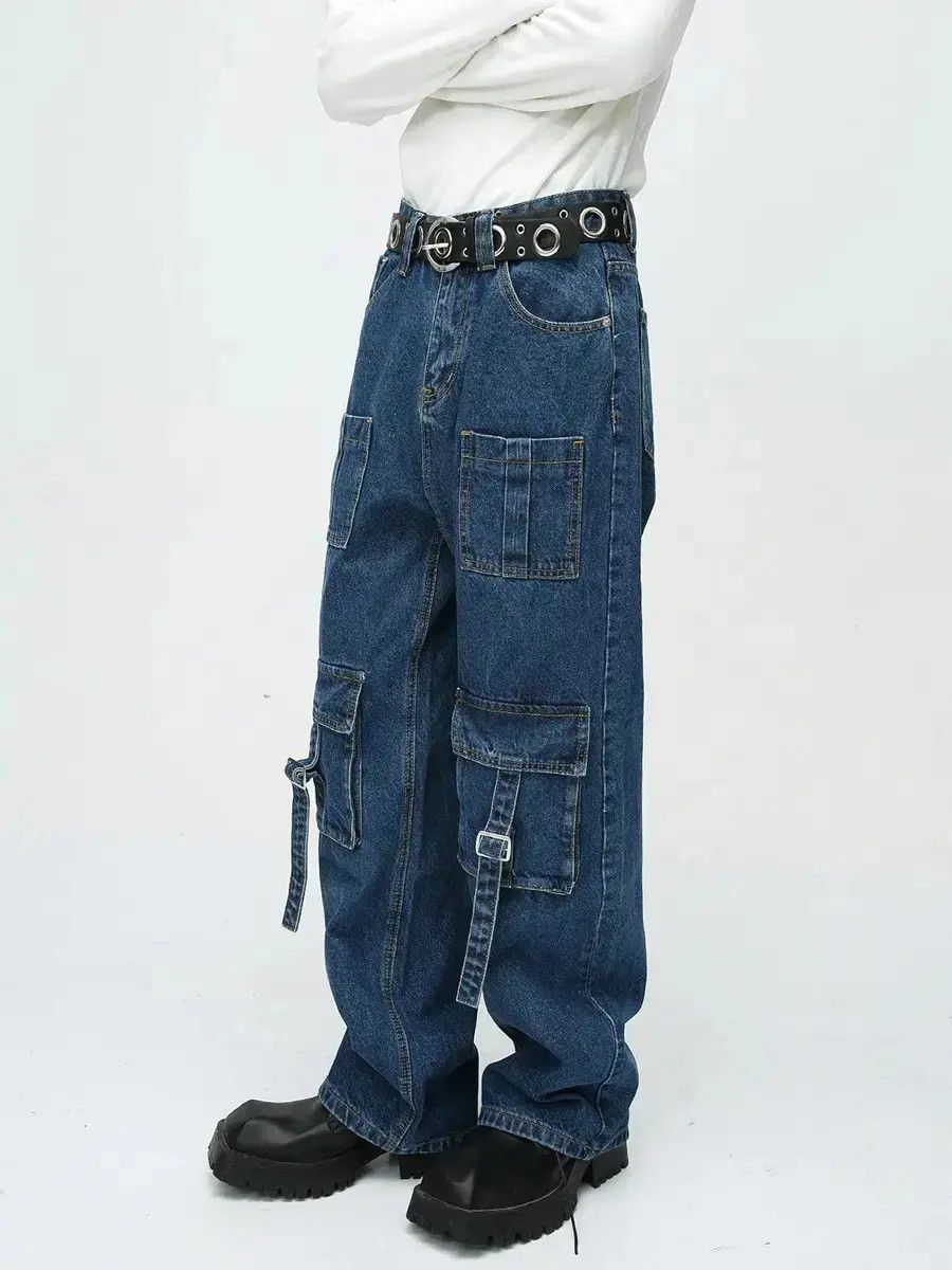 Japanese Brand Retro wide leg pocket patchwork jeans Size US 32 / EU 48 - 1 Thumbnail
