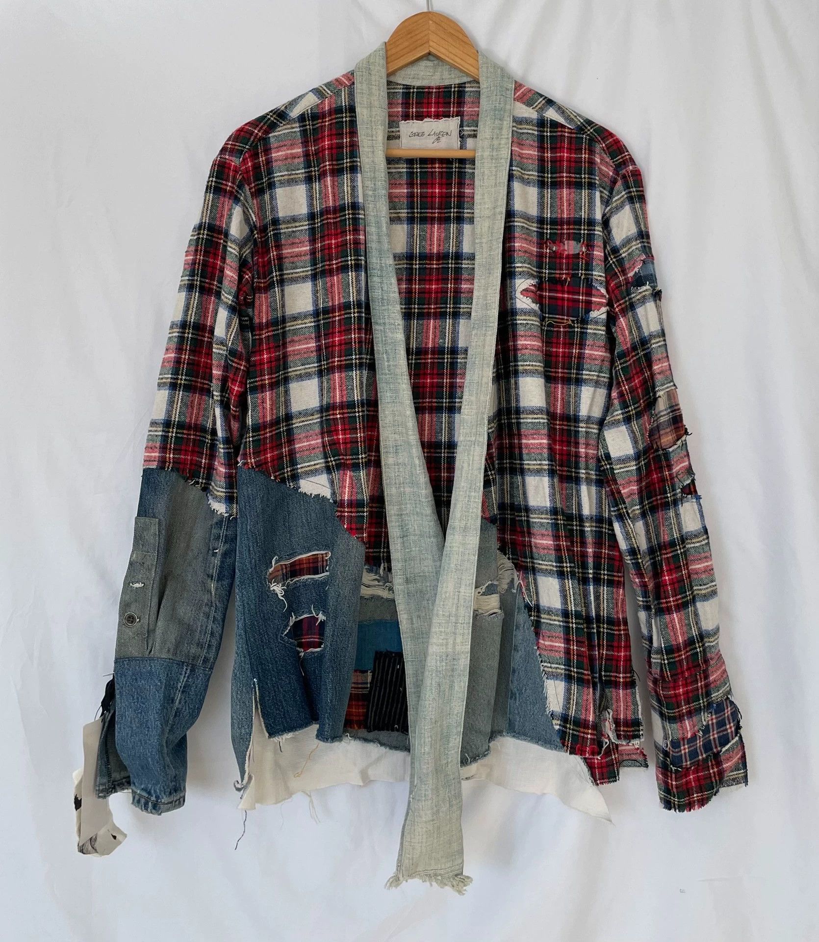 Early Greg Lauren wool plaid robe jacket
