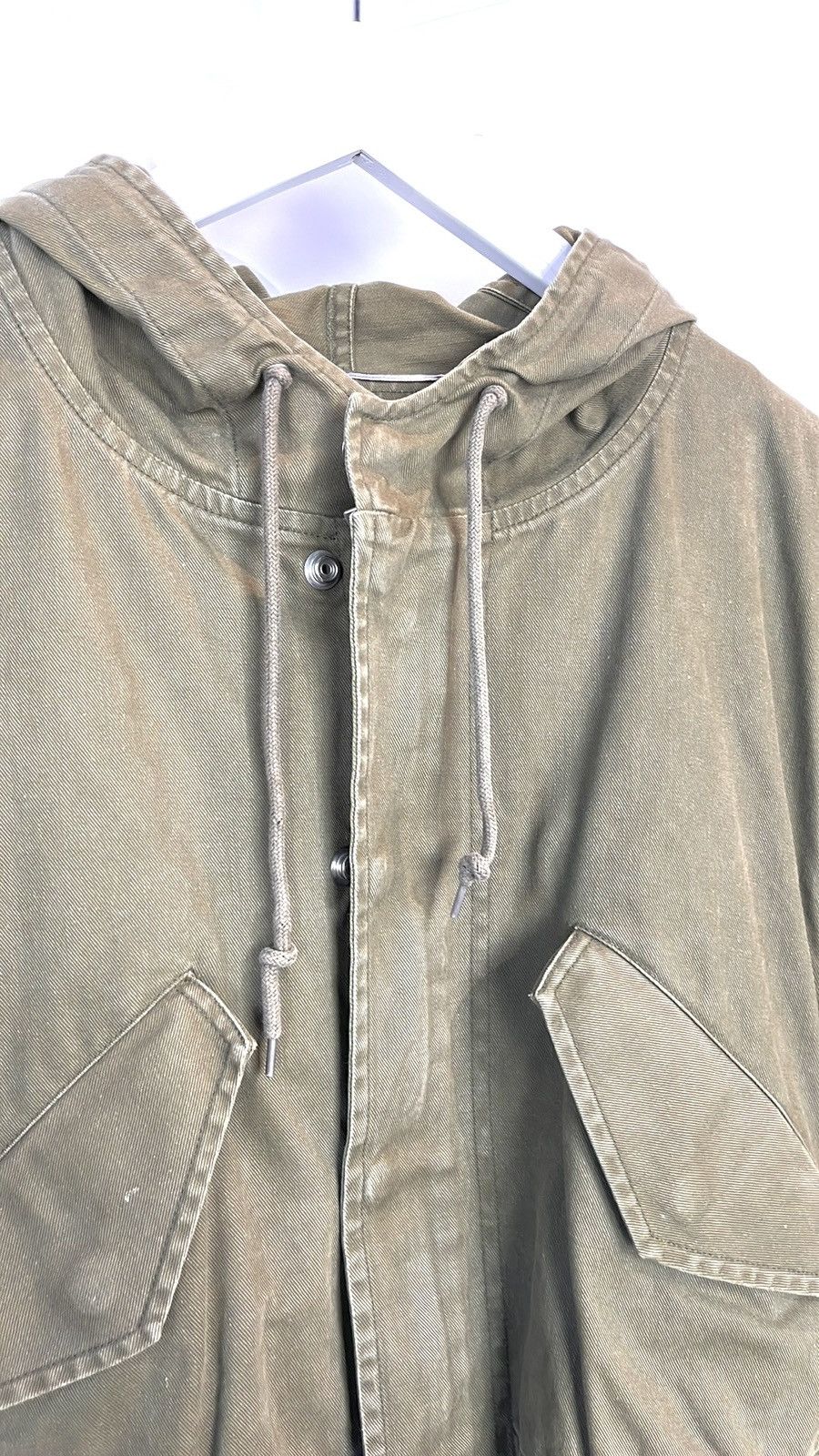 Saint Laurent Paris Saint Laurent SS/14 Khaki Gabardine Fishtail Military Parka Size US XXS / EU 40 - 4 Thumbnail