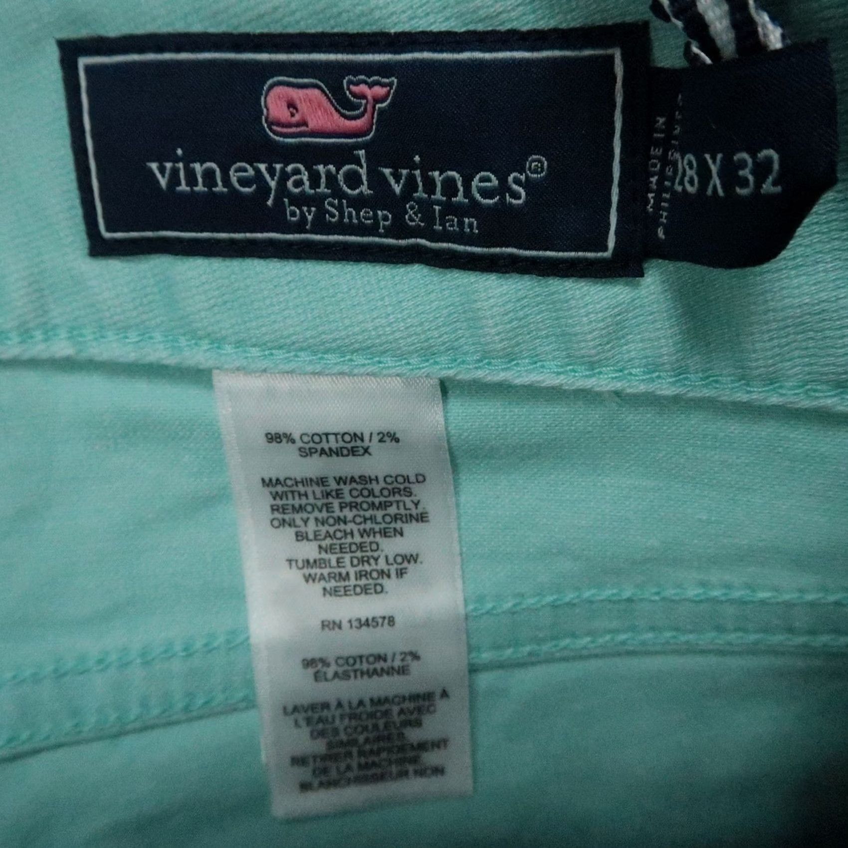 Vineyard Vines Vineyard Vines Pants Mens 28x32 Chino Slim Straight 5 Pocket Blue Cotton Spandex Button Zip Size US 28 / EU 44 - 4 Thumbnail