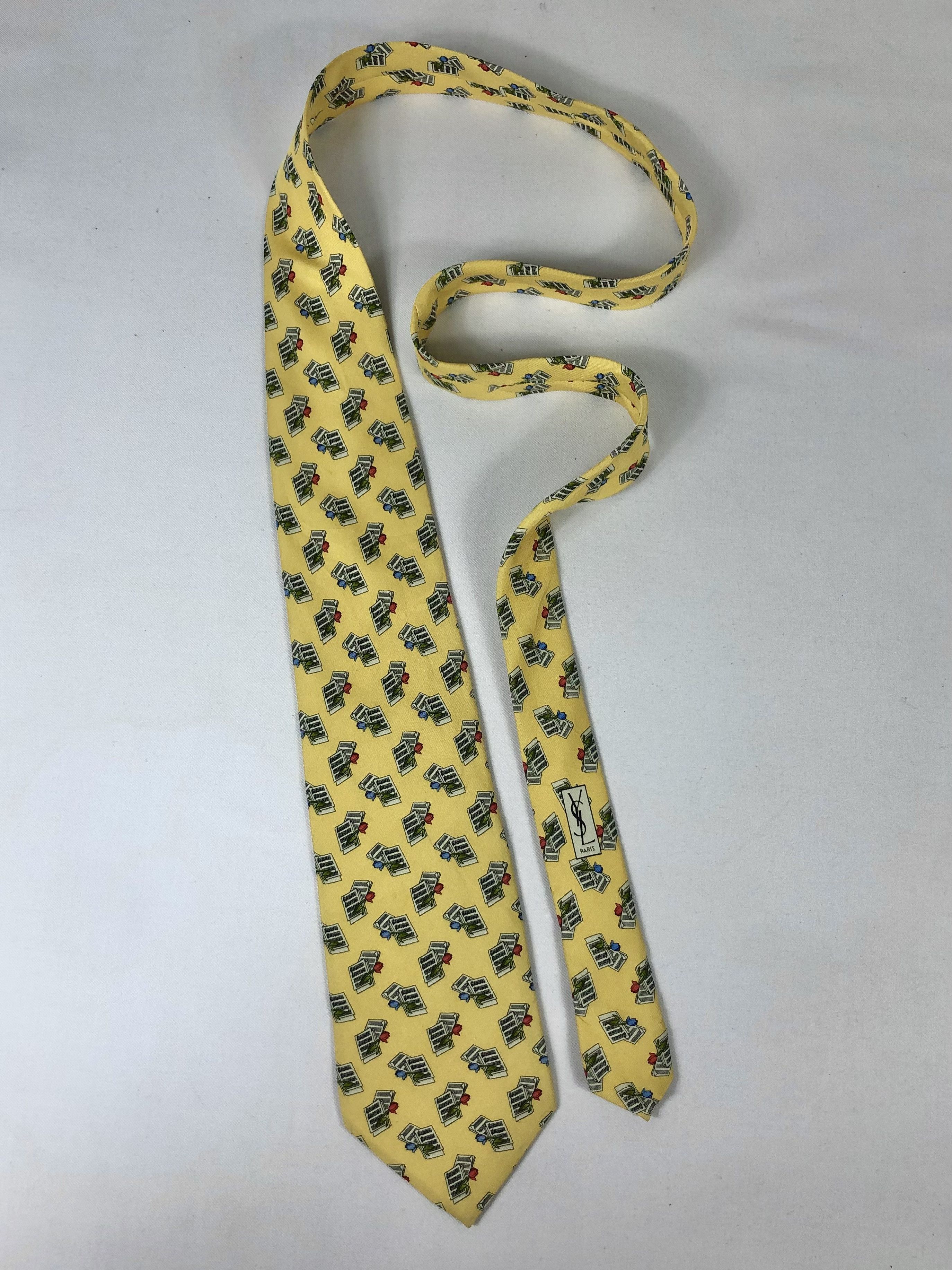 Yves Saint Laurent Rare Vintage Yves Saint Laurent YSL Silk Tie Made in Italy Size ONE SIZE - 2 Thumbnail