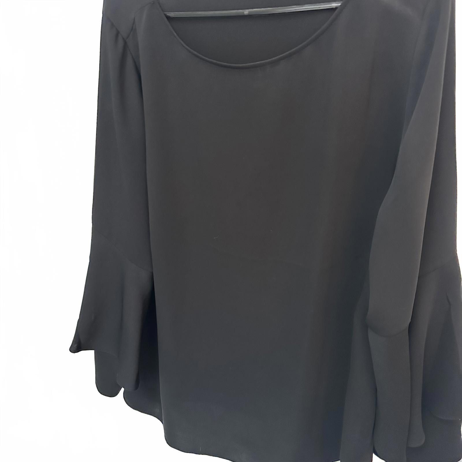 Chicos Chico's Elegant Black Bell Sleeve Top Size M / US 6-8 / IT 42-44 - 2 Thumbnail