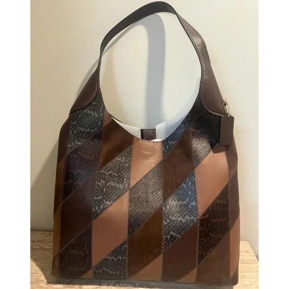 Coach Brooklyn Snakeskin Patchwork Shoulder Bag minor thread off Size ONE SIZE - 2 Thumbnail