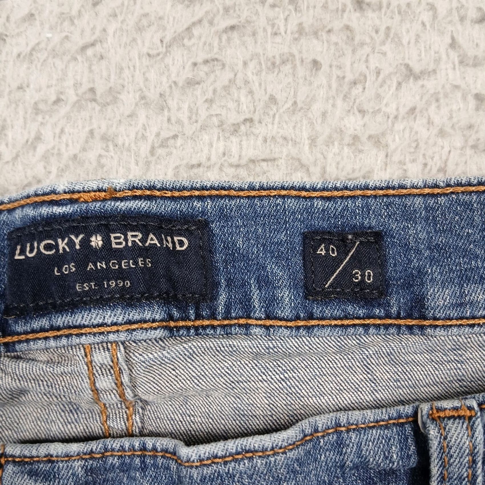 Lucky Brand Lucky Brand 410 Athletic Slim Jeans Men 40x30 Blue Denim Slim Fit Five-Pocket Regular Inseam 30in Light Wash Vintage No Size US 40 / EU 56 - 3 Thumbnail