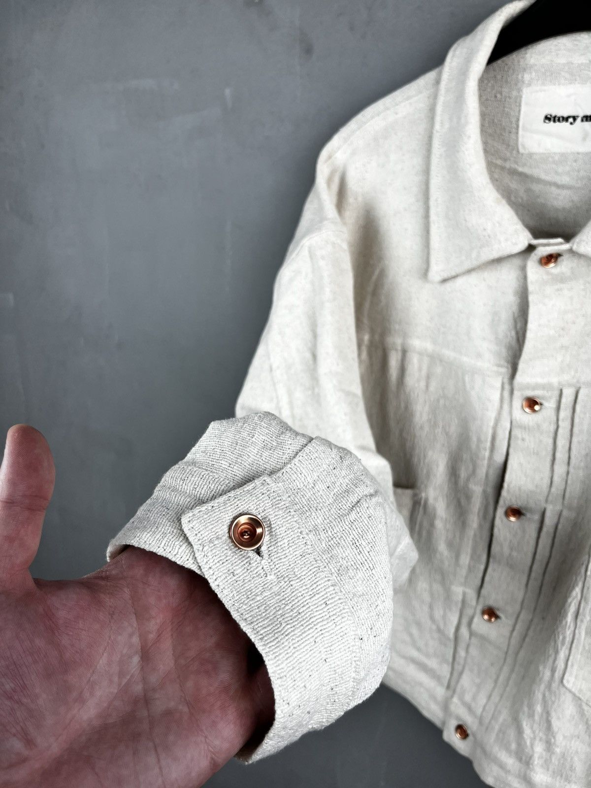 Story Mfg. Story Mfg Tuesday Jacket Ecru Handloom Size US XL / EU 56 / 4 - 3 Thumbnail