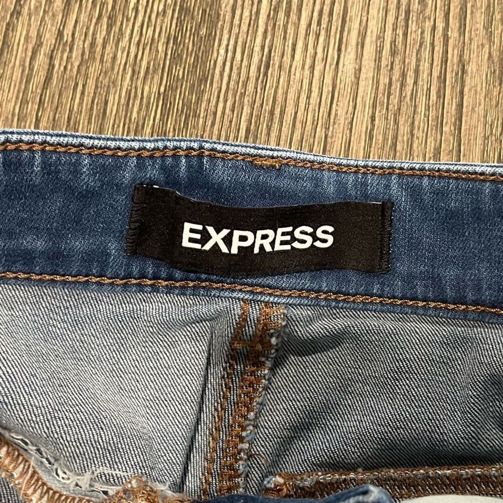 Express Express Shortie High Rise Denim Shorts Size 2 Size 26" / US 2 / IT 38 - 3 Thumbnail