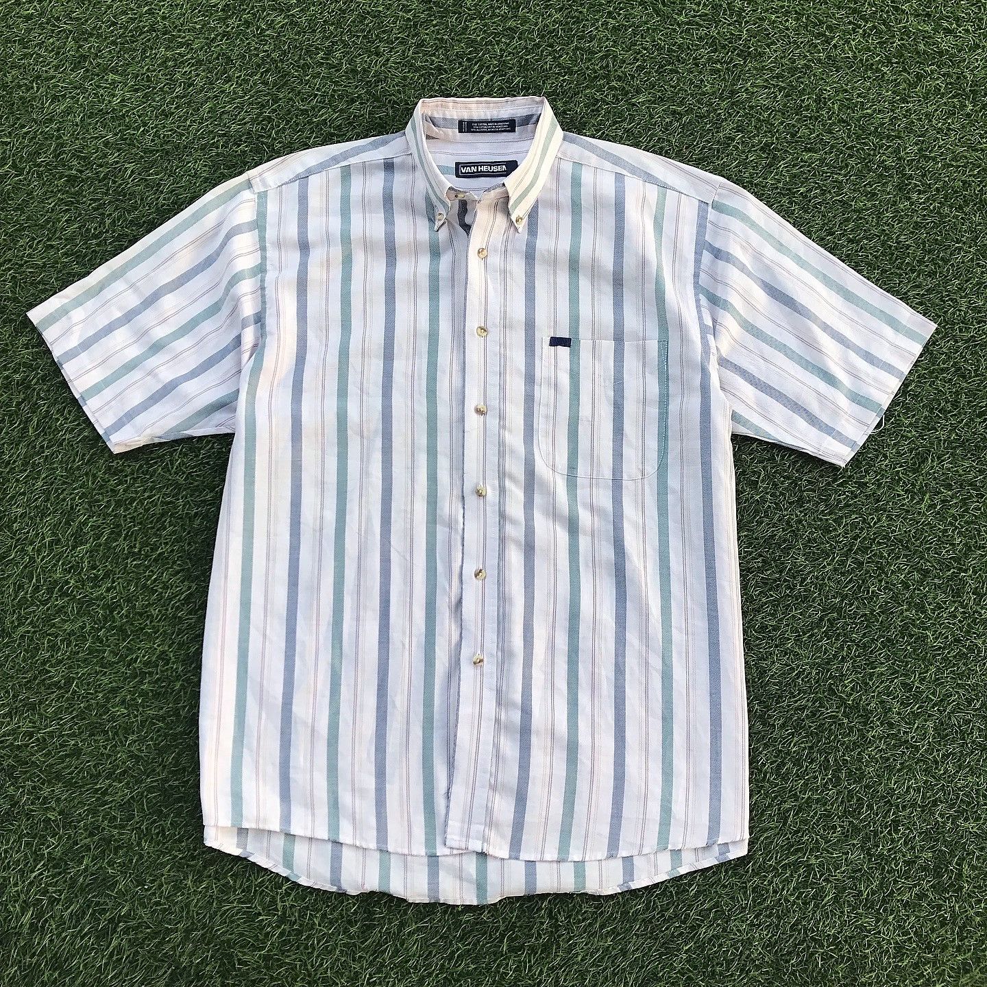 Designer × Van Heusen Vintage Van Heusen Trimfit Shirt 3 finger Colars suedehead Size US XL / EU 56 / 4 - 1 Thumbnail