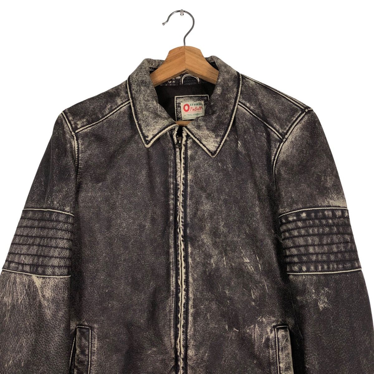 Japanese Brand 🔥Vintage Pigskin Leather Biker Jacket Pinball Japan Made Size US S / EU 44-46 / 1 - 3 Thumbnail