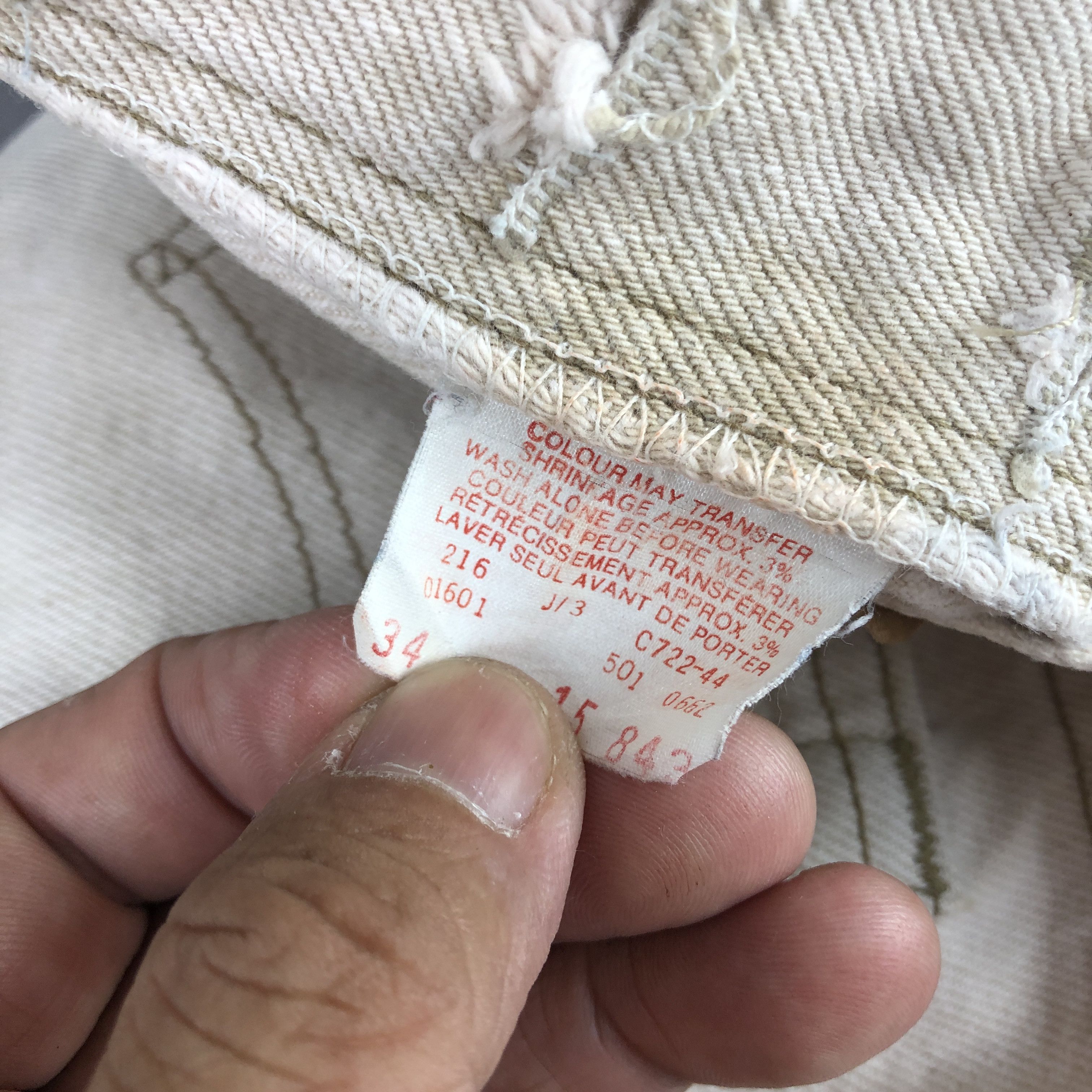 Levi's Vintage Levis 501 Jeans 90s Levi's Beige Brown Denim GF30253 Size US 30 / EU 46 - 9 Thumbnail
