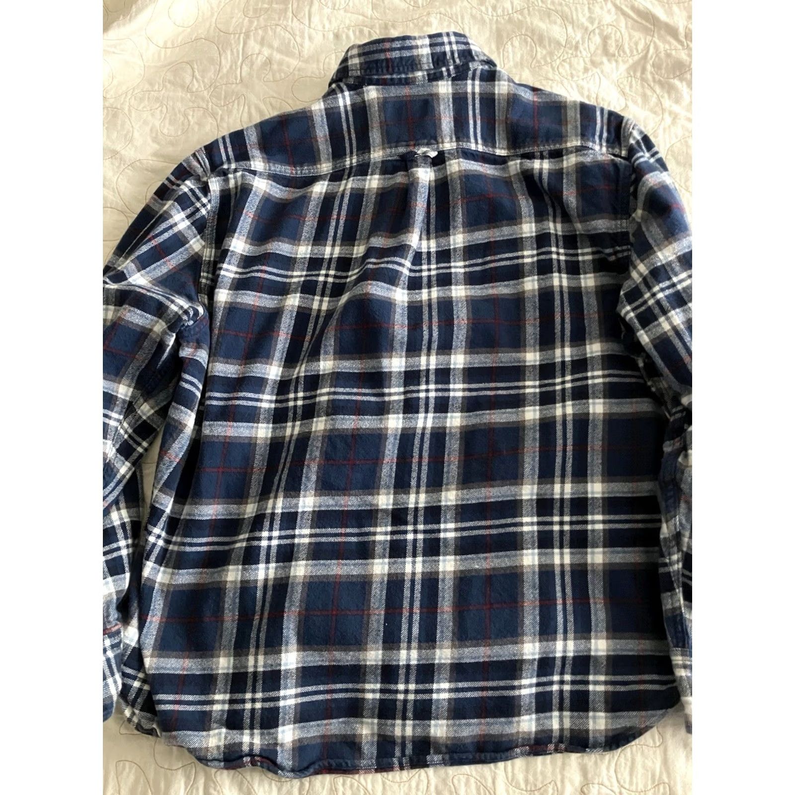 Vintage JACHS Men's Shirt 2XL Blue Tartan Plaid Flannel Heavyweight Cotton Long Sleeve Button-Up Size US XXL / EU 58 / 5 - 7 Thumbnail