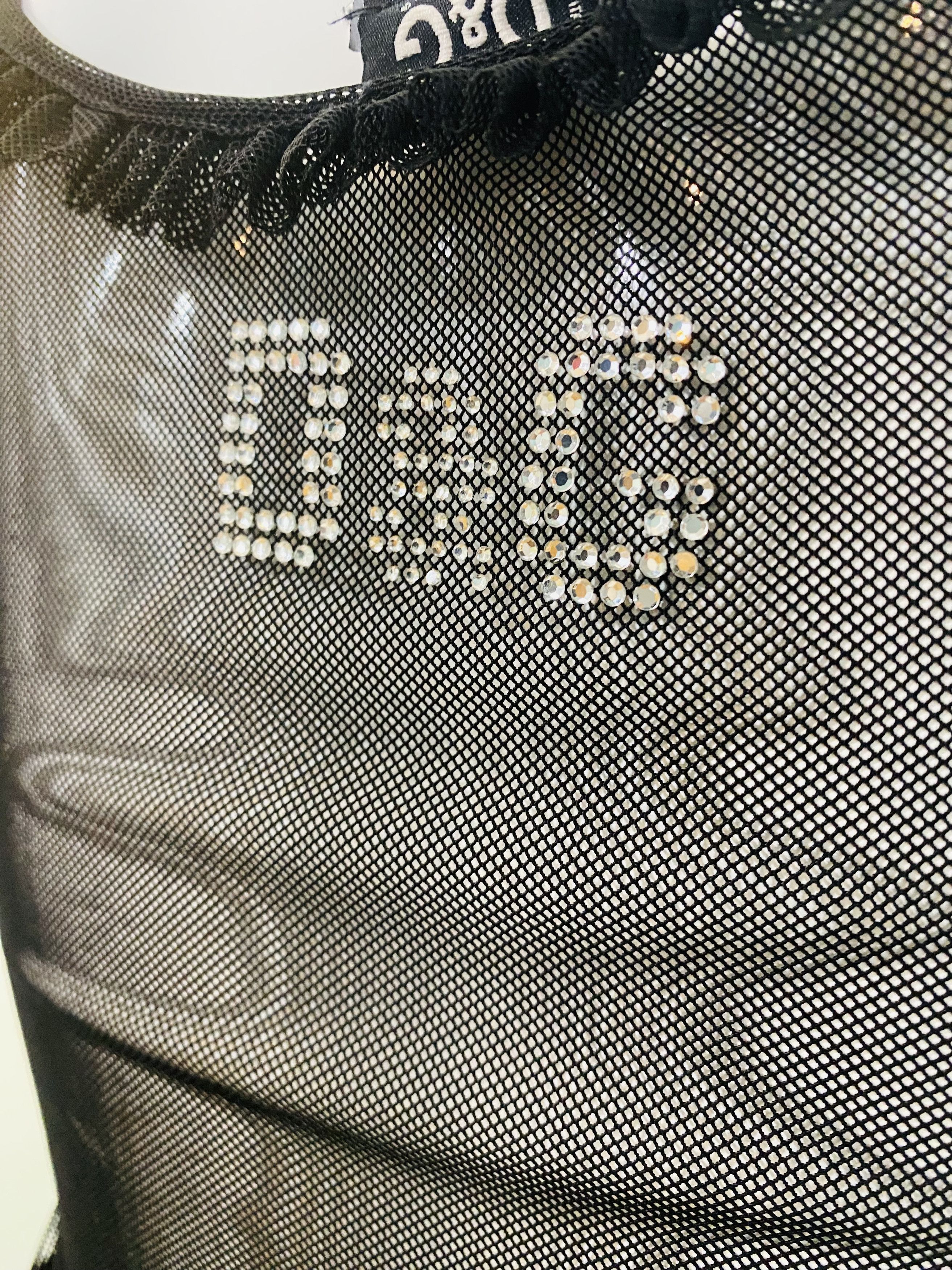 Dolce & Gabbana Dolce & Gabbana Sheer Mesh Rhinestone Transparent Top Size US XS / EU 42 / 0 - 9 Thumbnail