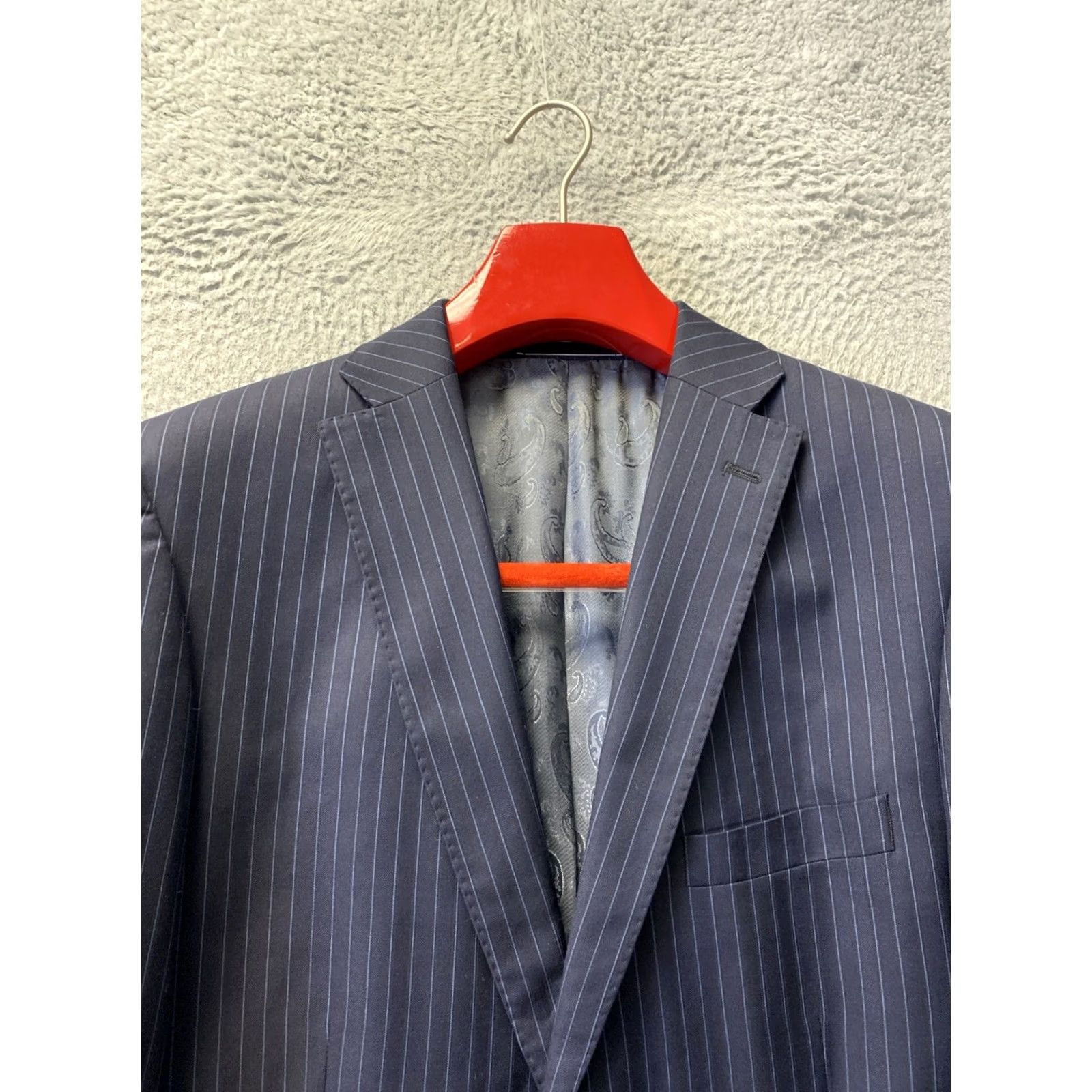Neiman Marcus Neiman Marcus Sport Coat Blazer 42L Men’s Blue Striped Wool /0745 Size 42R - 3 Thumbnail