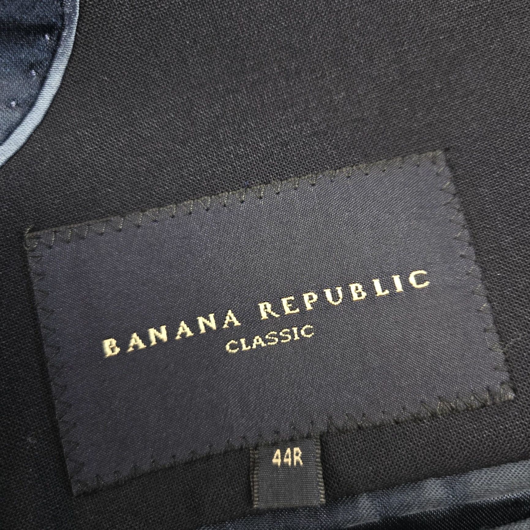 Banana Republic Banana Republic Mens Suit Jacket 44R Blue Wool Spandex 2 Button Regular Notch Lapel Two-Button Business Formal X-Over Jacket Coat Vintage No Size 44R - 3 Thumbnail
