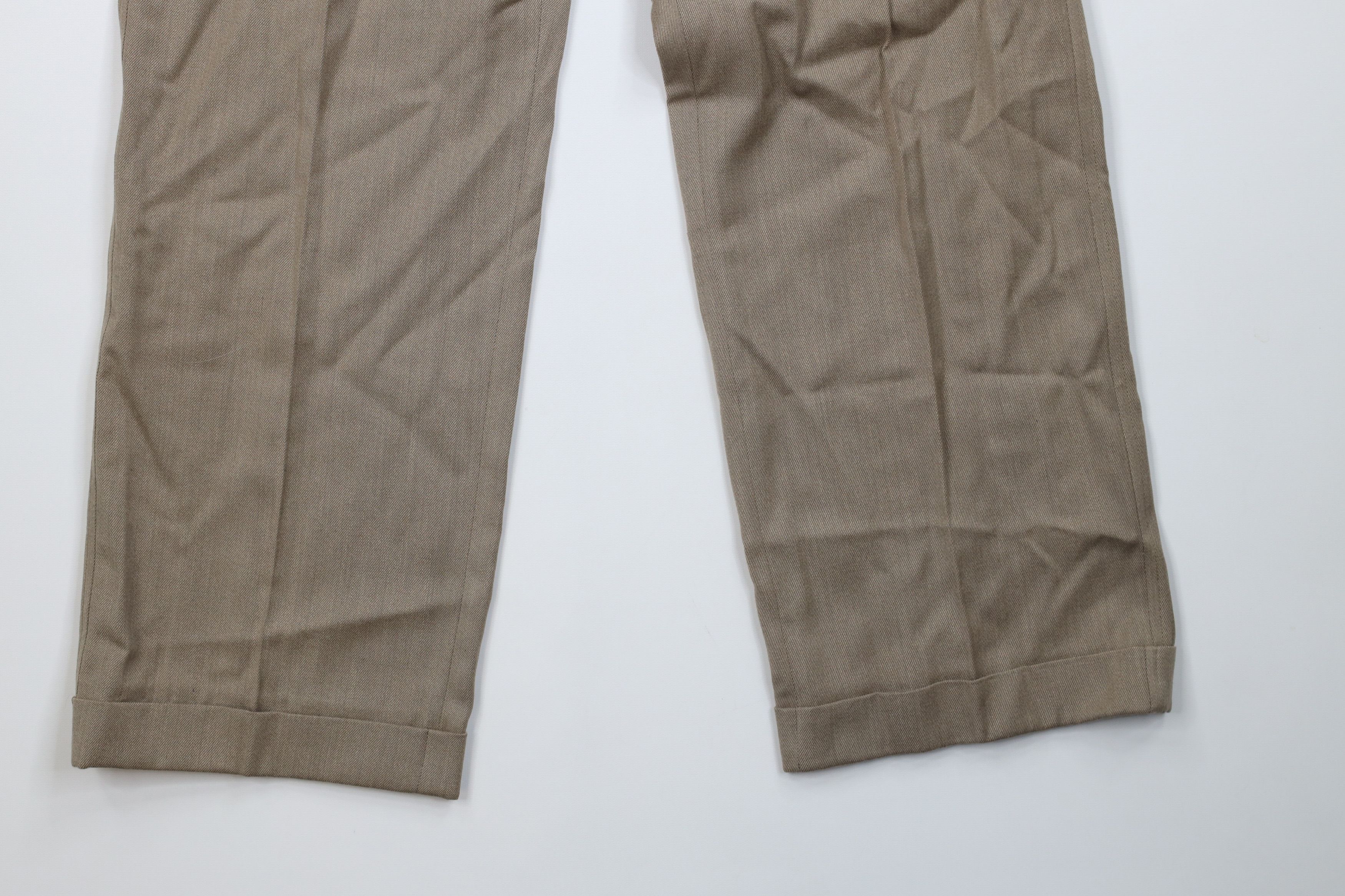 Vintage Vintage 70s Streetwear Pleated Wide Leg Wool Chino Pants USA Size US 36 / EU 52 - 4 Thumbnail