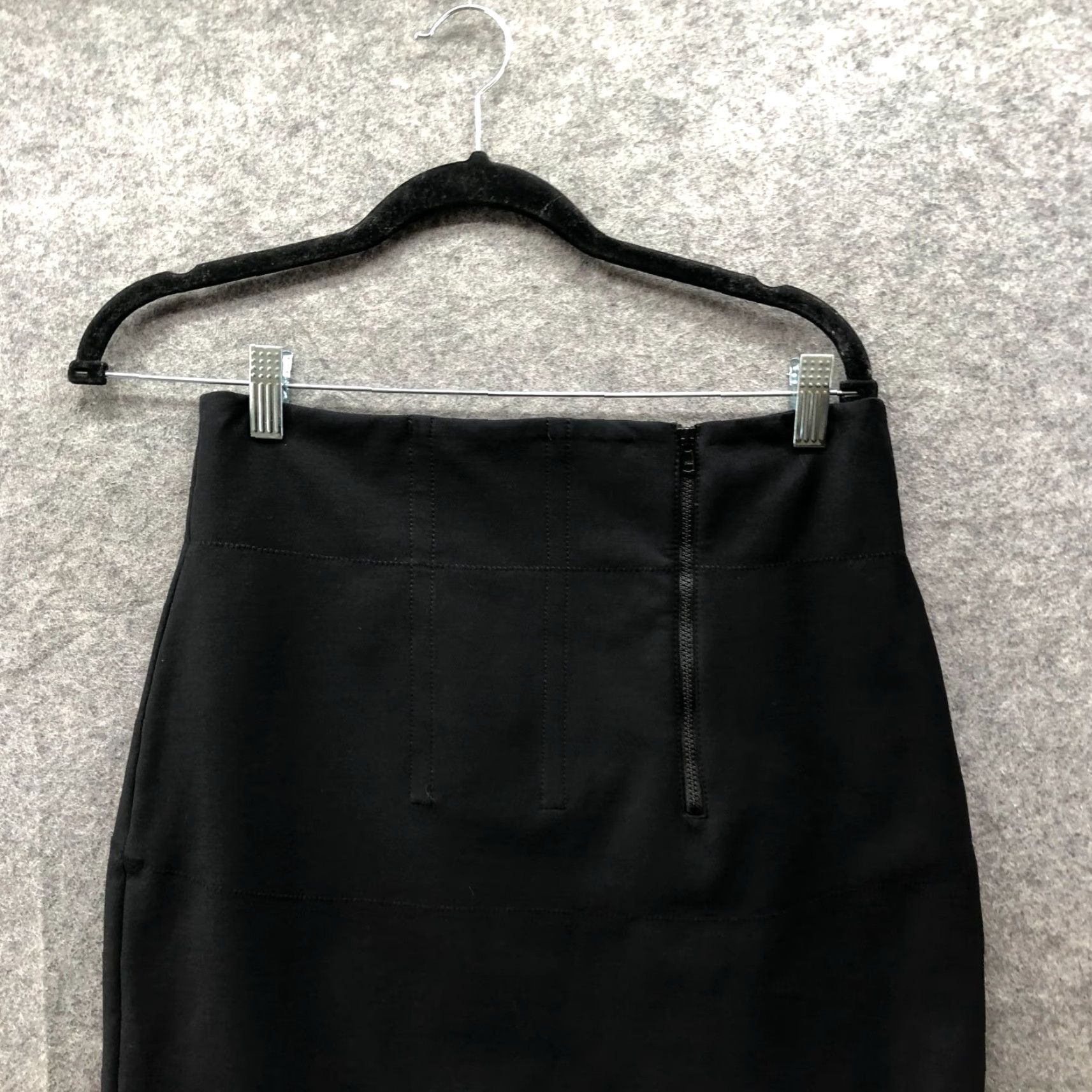 Acne Studios Acne Studios Rene Stretch Pencil Skirt Womens 8 Black Zip Cotton Blend Skirt Knee Length Satin Tweed Fall Spring Summer Size 30" / US 8 / IT 44 - 3 Thumbnail