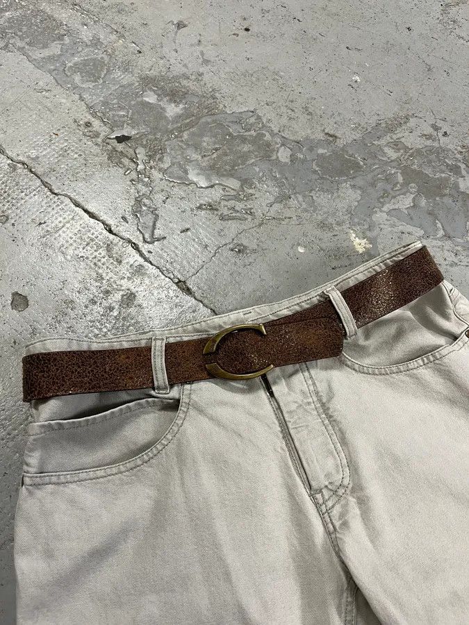 Designer × Just Cavalli × Vintage SS2004 Cavalli Brown Leather Belt Size ONE SIZE - 2 Thumbnail