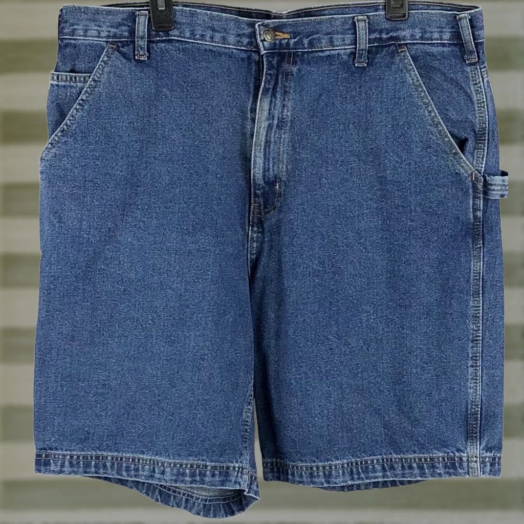 Vintage rk brand Carpenter Denim Shorts 40 Blue Jeans Mid Rise Cotton 5 Pocket Carpenter Denim Shorts 40 Blue Jeans Mid Rise Cotton 5 Pocket Mens Regular Blue Size US 38 / EU 54 - 1 Thumbnail