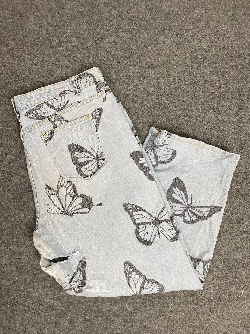 Japanese Brand japanese brand all over print butterfly denim Size 41" - 2 Thumbnail