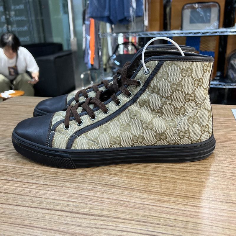 Gucci Gucci Brown High-Top Lace-Up Fashion Sneakers - Size US 9.5 / EU 42-43 - 7 Thumbnail