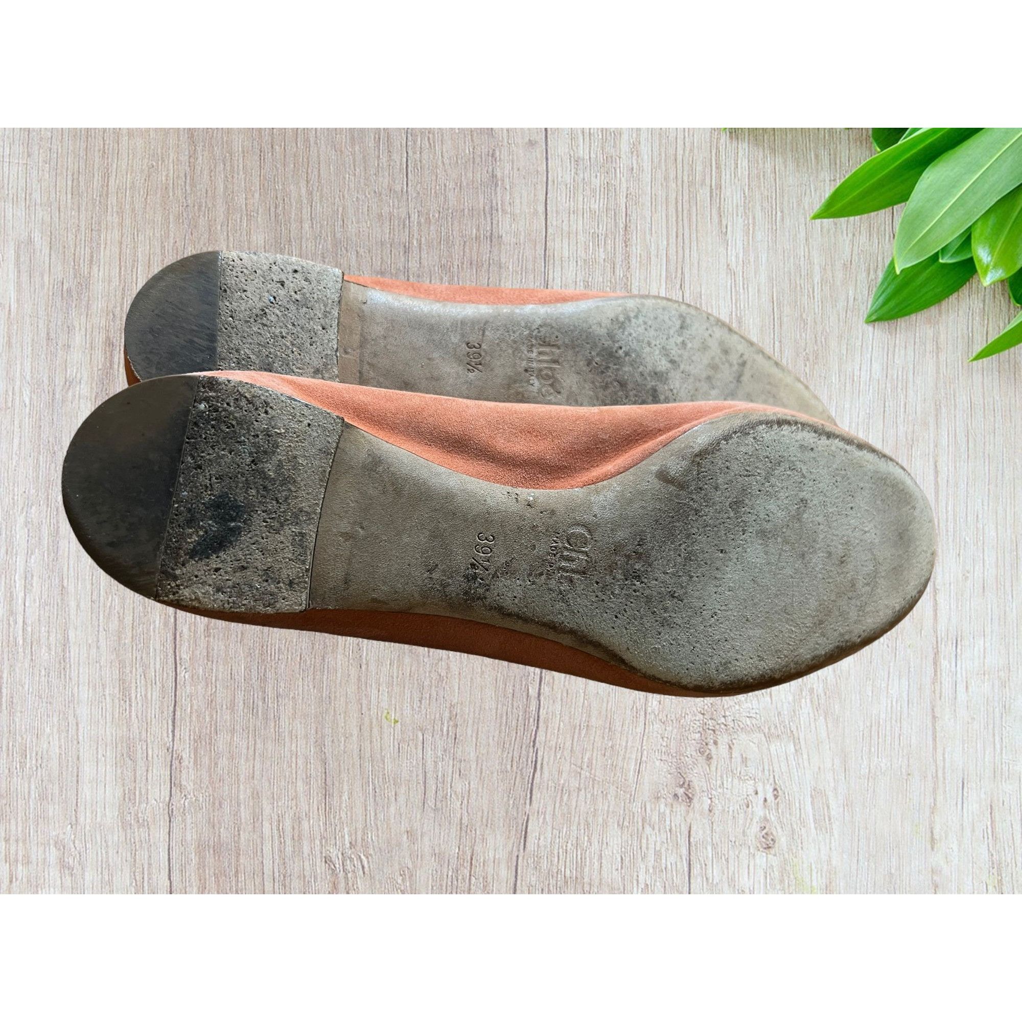 Chloe Chloe Lauren Suede Leather Ballet Flats Scalloped Peach Salm Size US 9.5 / IT 39.5 - 6 Thumbnail