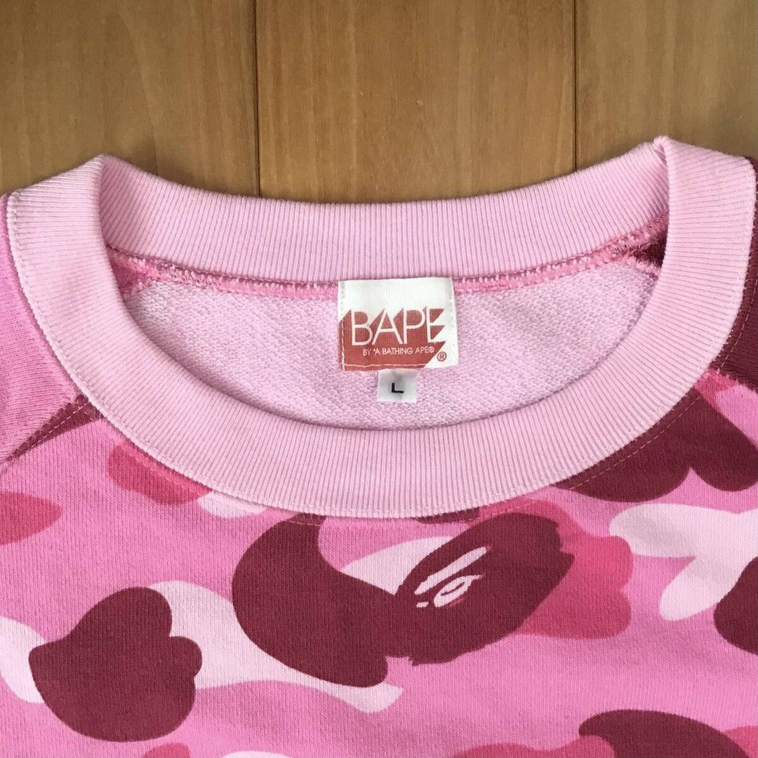Bape 🔥Vintage🔥 BAPE Pink Camo College Logo Sweat shirt APE NIGO Size US L / EU 52-54 / 3 - 5 Thumbnail