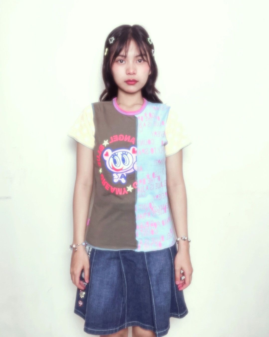 Angel Blue Angel Blue Split Patch Graphic Tee Size S / US 4 / IT 40 - 1 Thumbnail